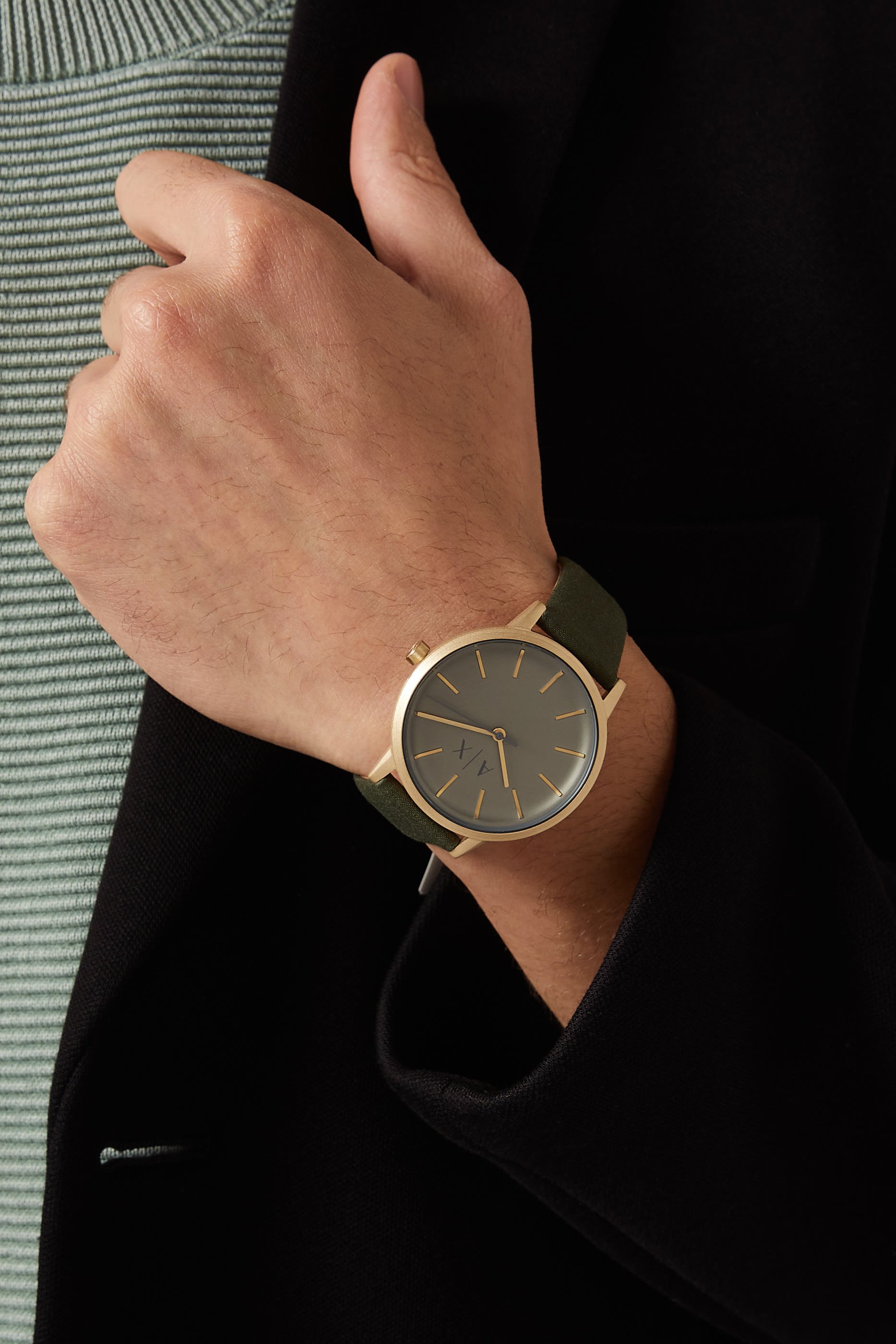 Cayde Three-Hand Leather Watch