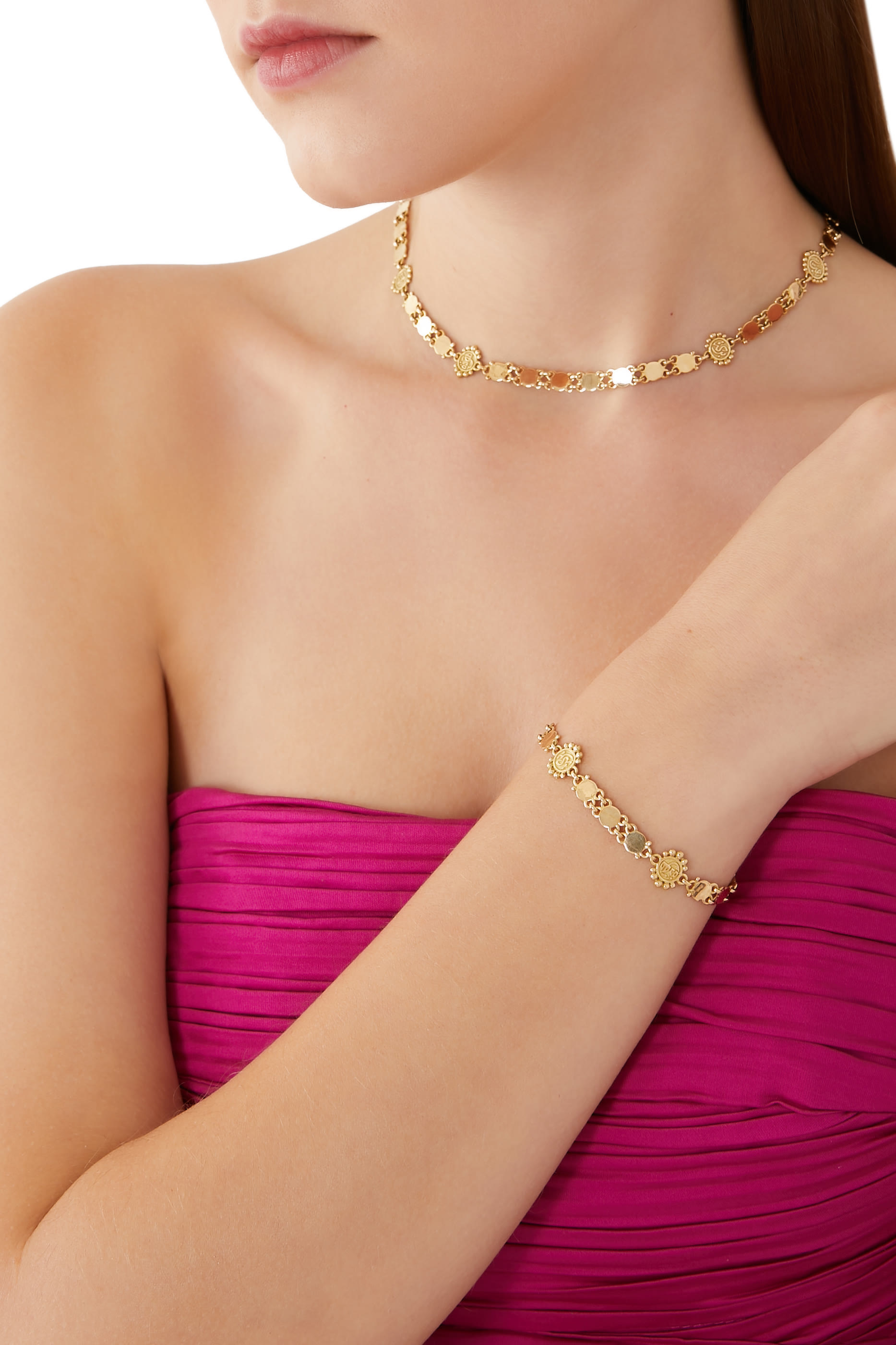 Nur Words of Positivity Necklace, 18K Yellow Gold