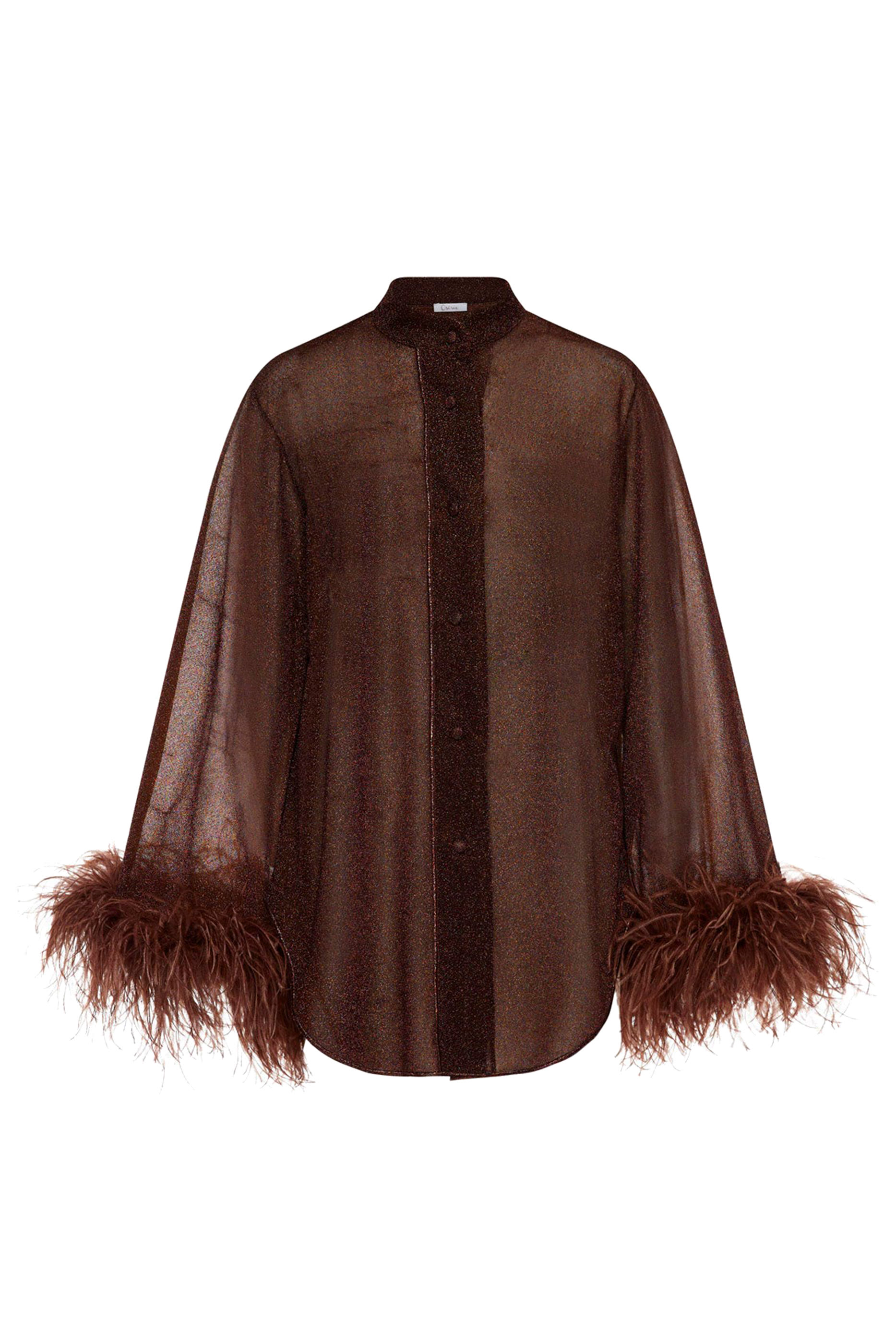 Lumiere Plumage Feather-Trim Shirt