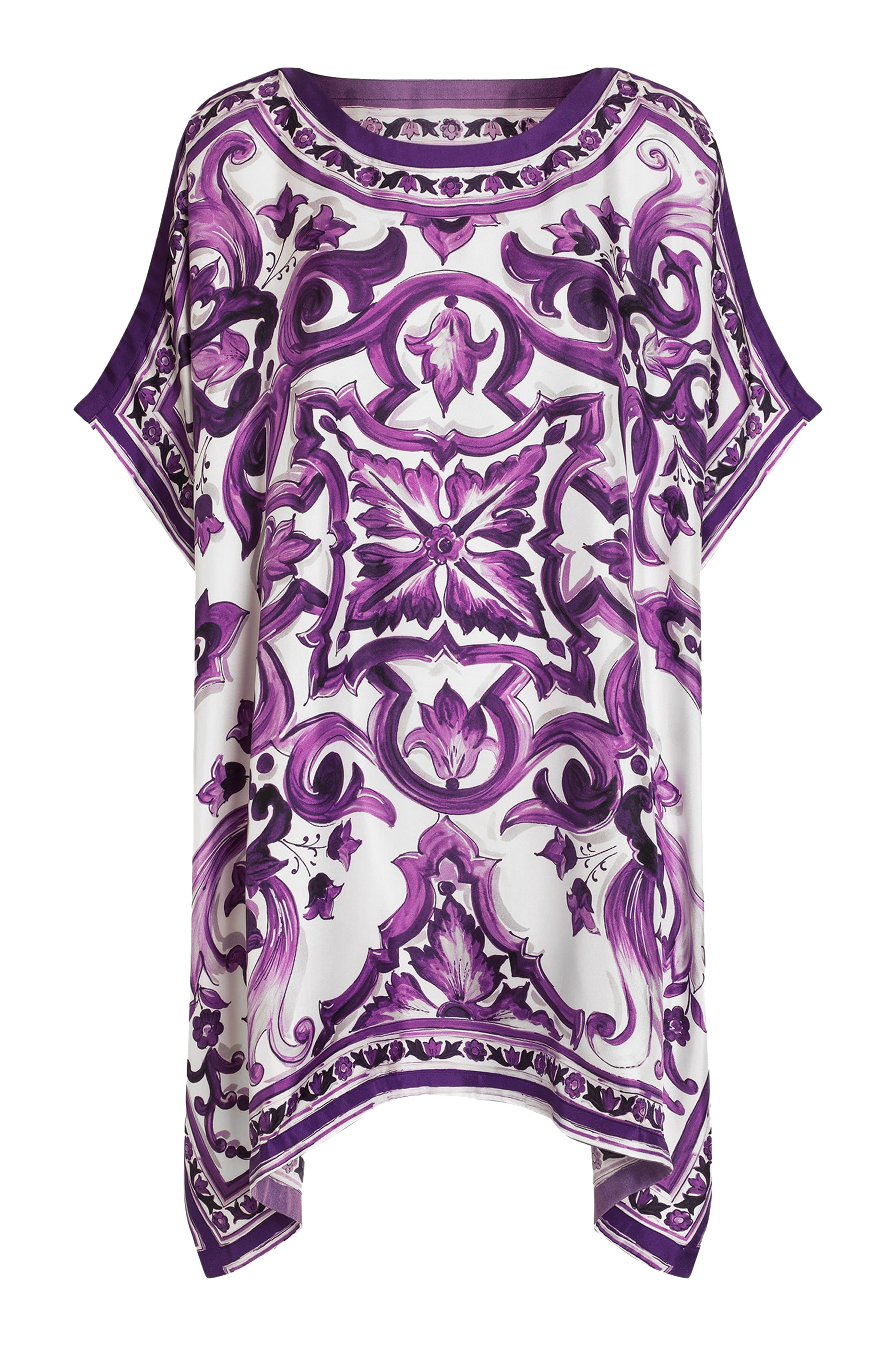Majolica-Print Twill Caftan
