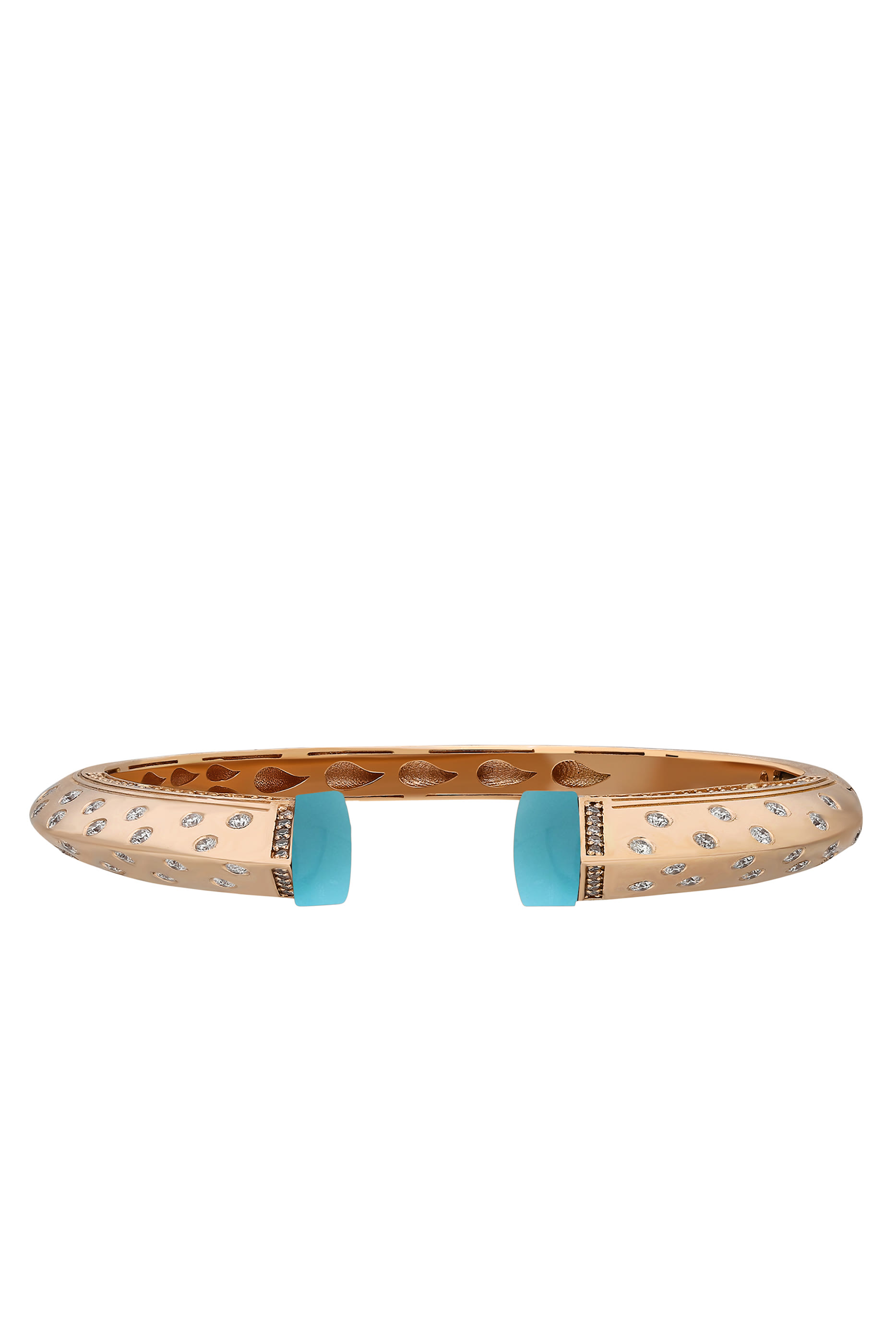 Balance Slim Bracelet, 18k Rose Gold with Turquoise Stone & Diamonds
