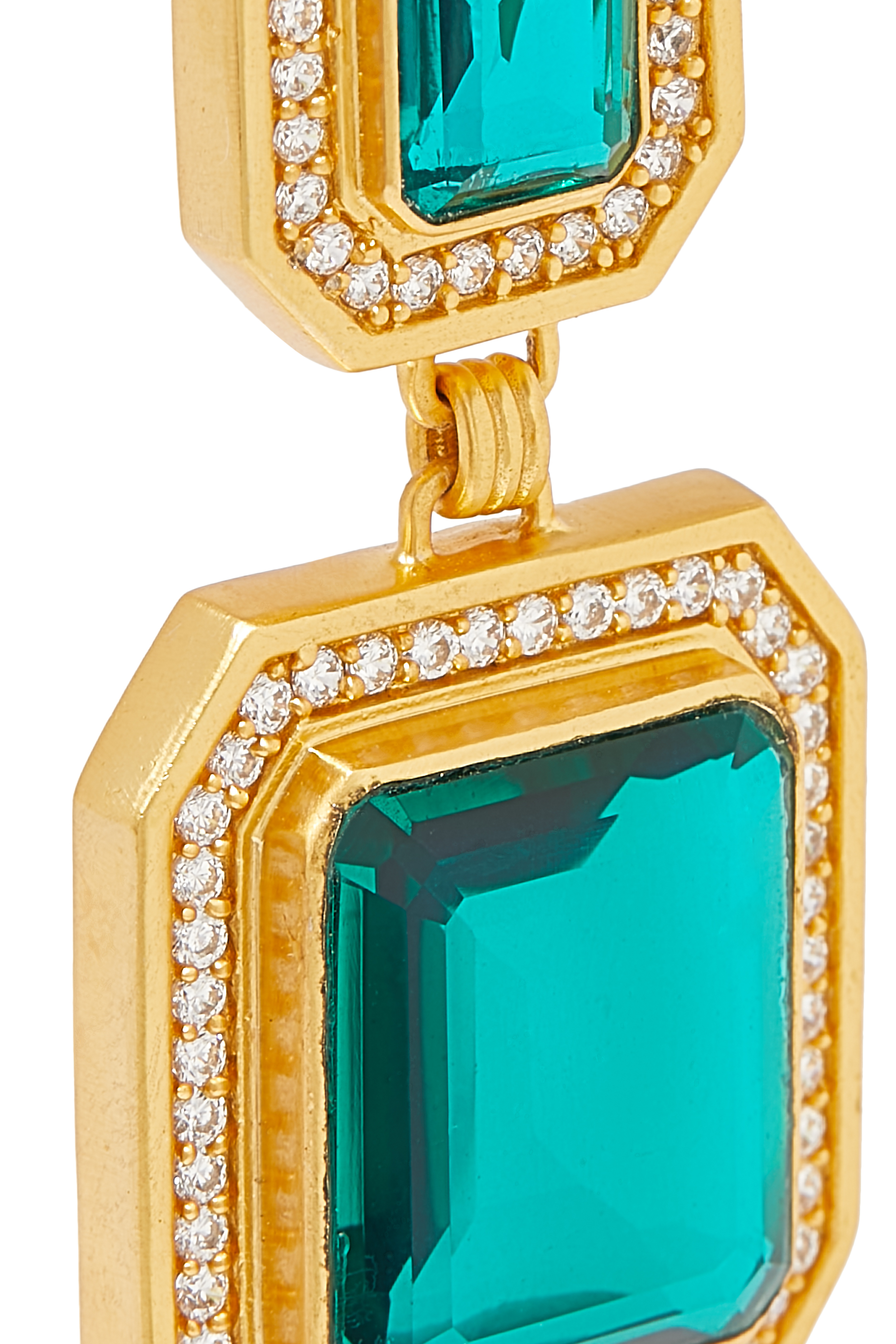 Jennifer Pacifique Earrings, 24k Gold Micron Plated Brass & Sapphire Quartz & Crystal Quartz