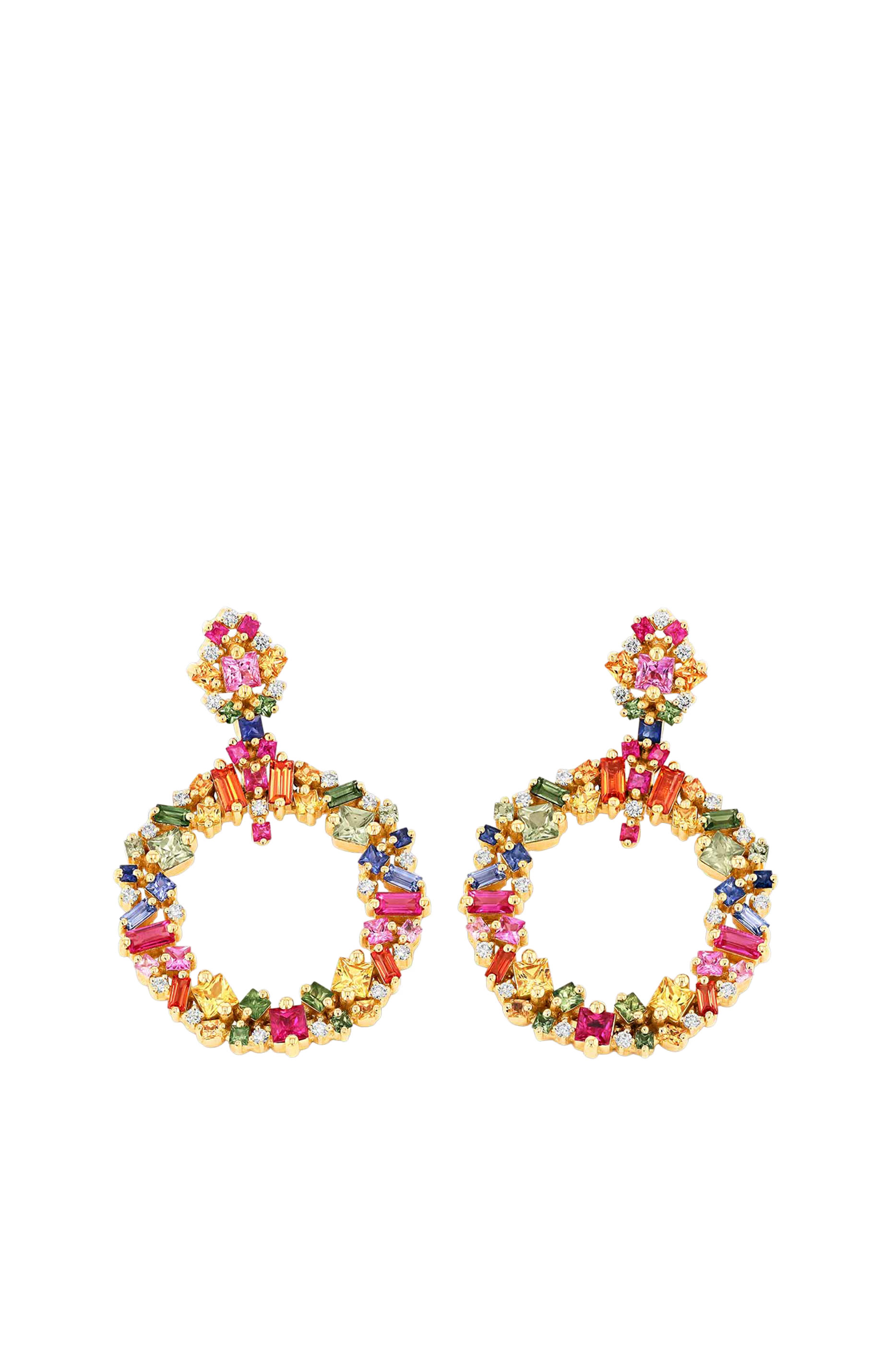  La Fantaisie Eclipse Rainbow Sapphire Drop Earrings