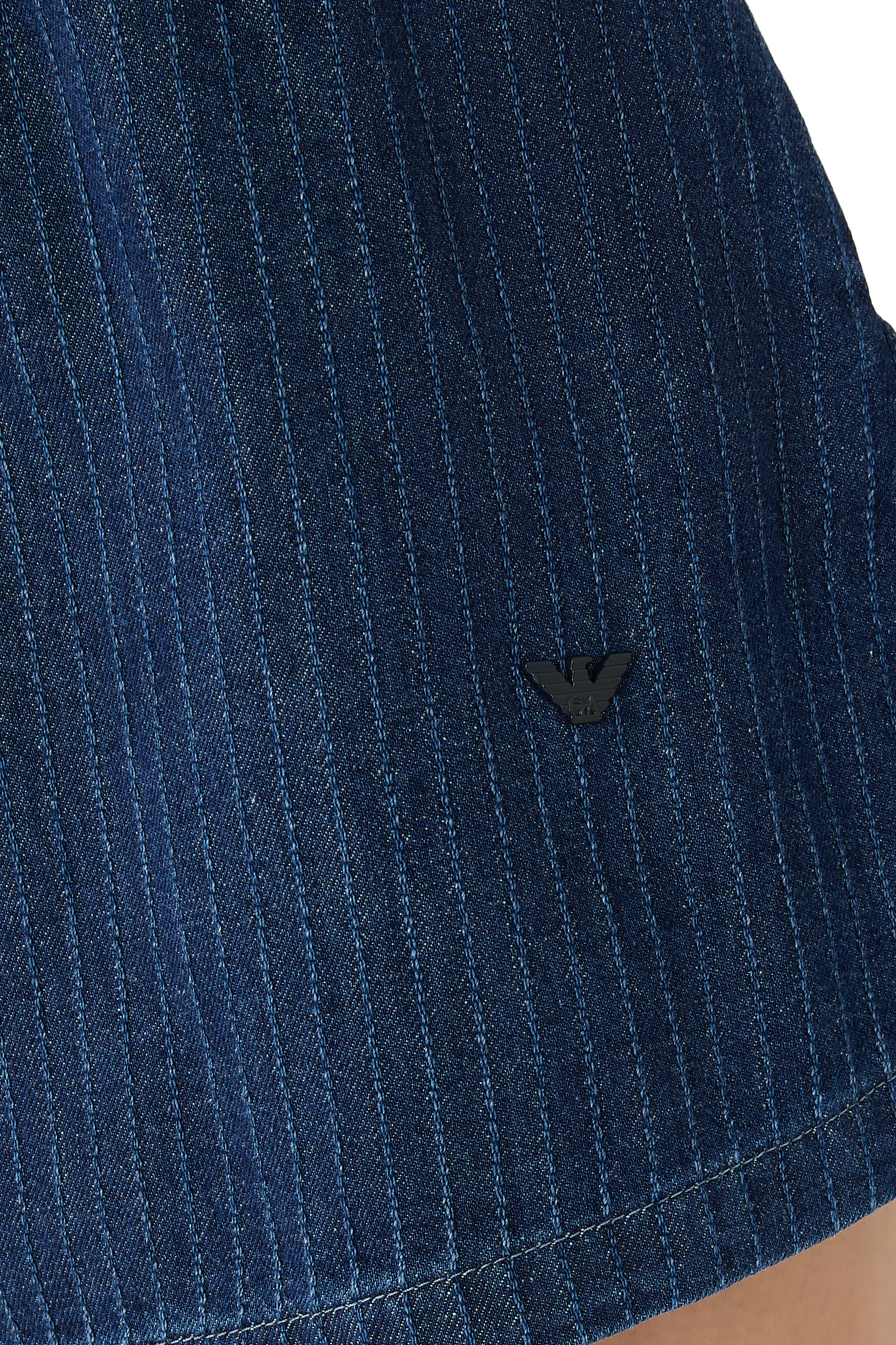 Pinstripes Denim Shorts