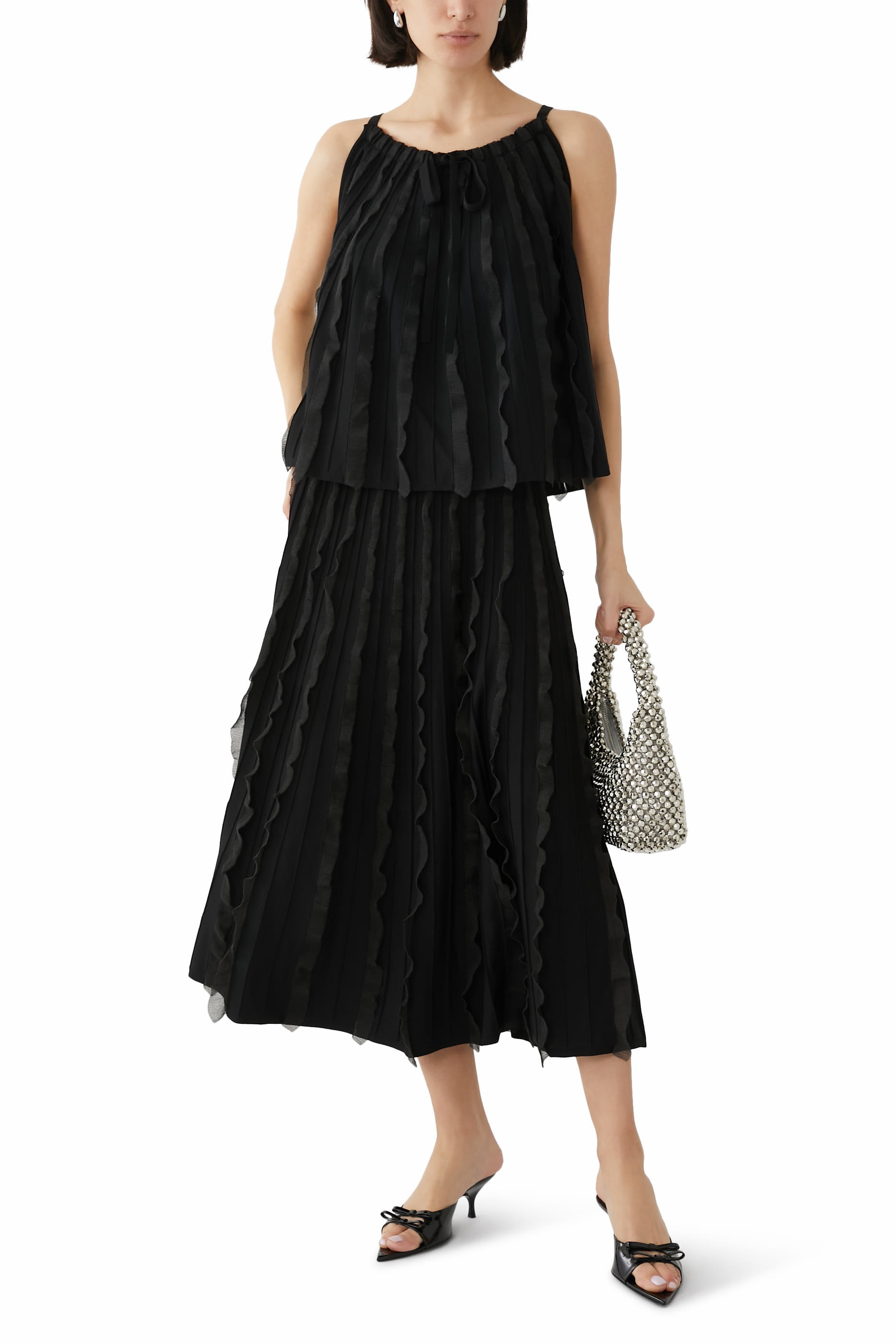 Ruched Viscose Knit Top