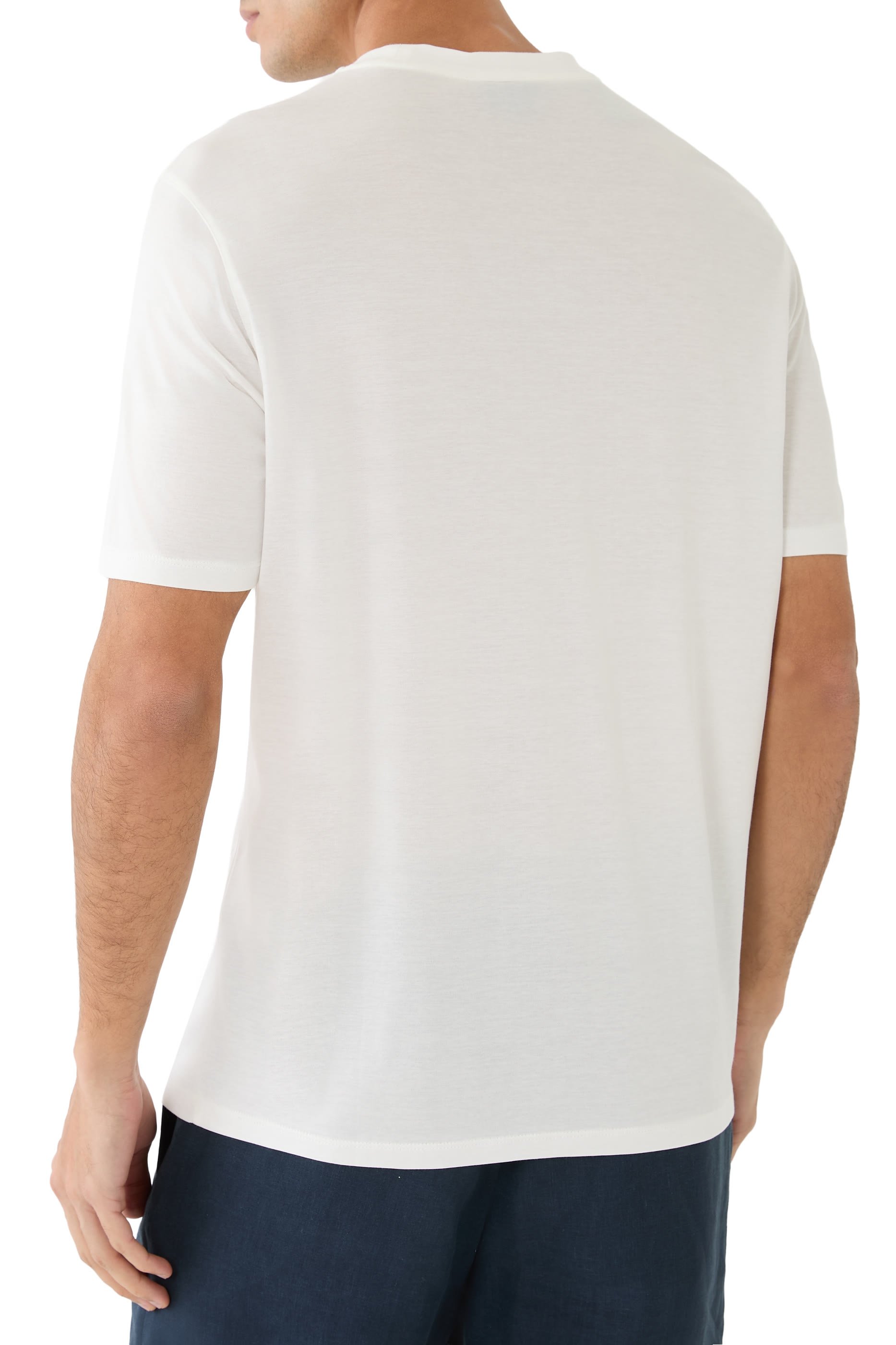 Embossed Eagle Embroidery Lyocell-Blend Jersey T-Shirt