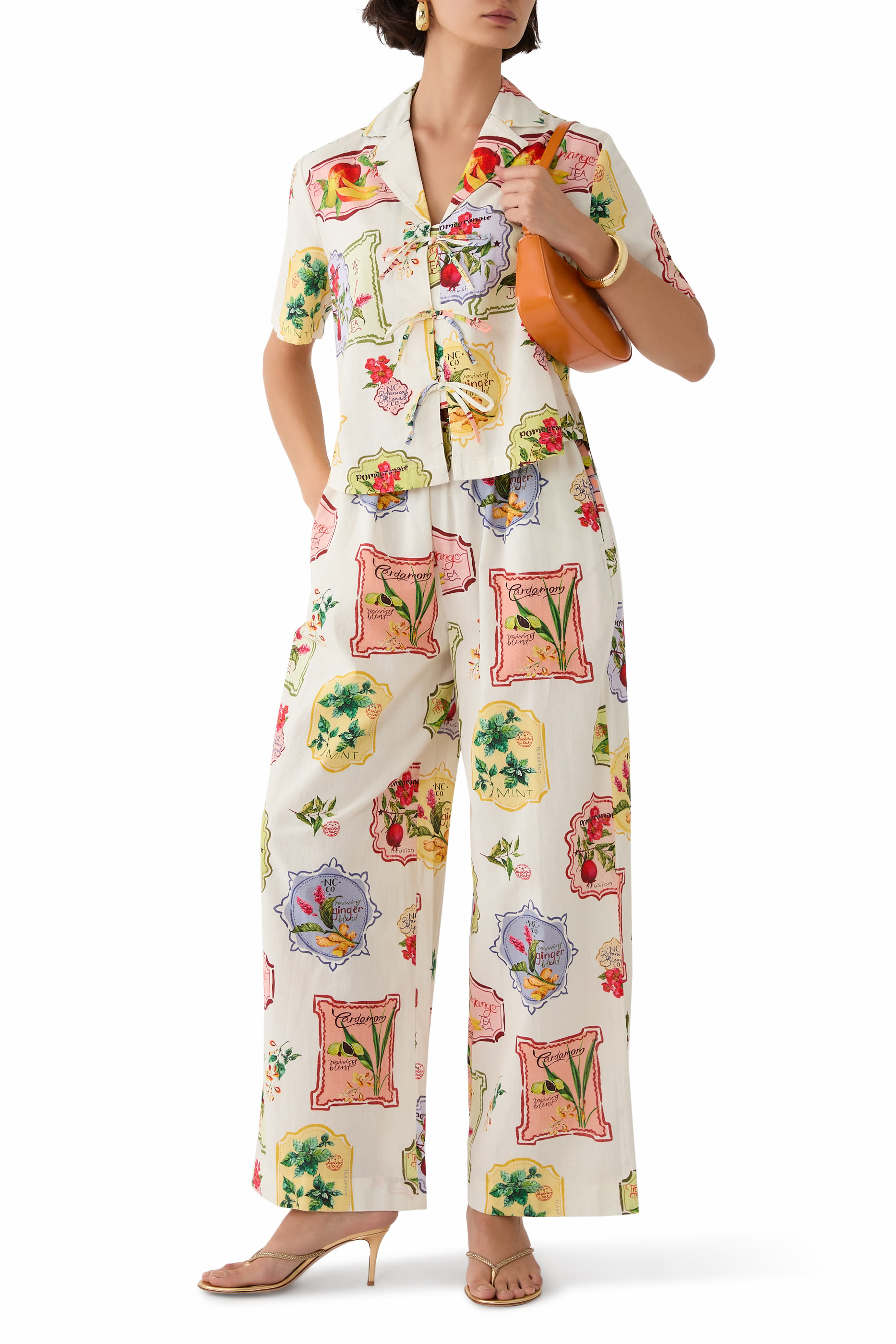 Shona Retro Stamp Print Trousers