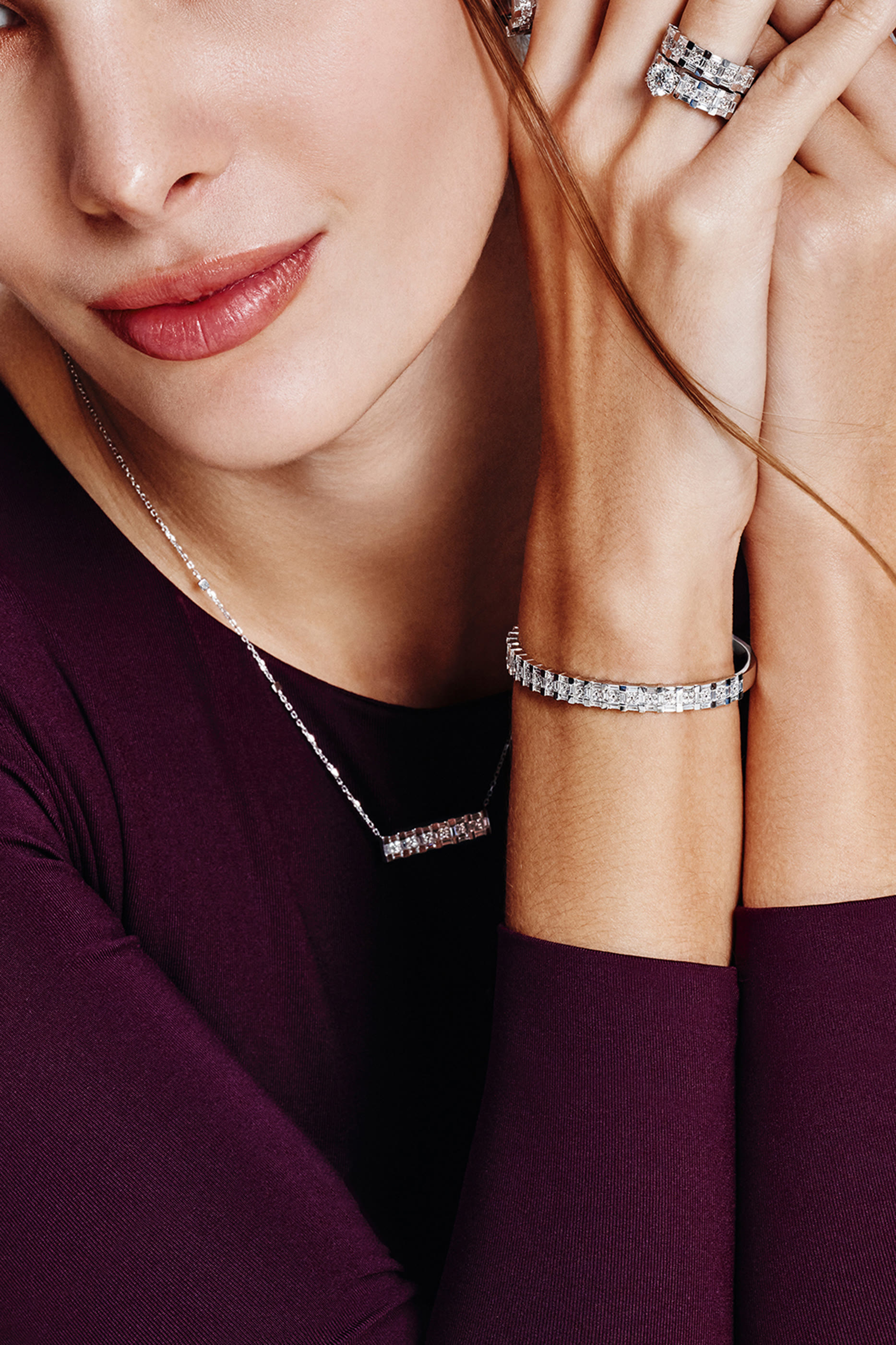 Barq Splendore Necklace, 18K White Gold & Diamonds