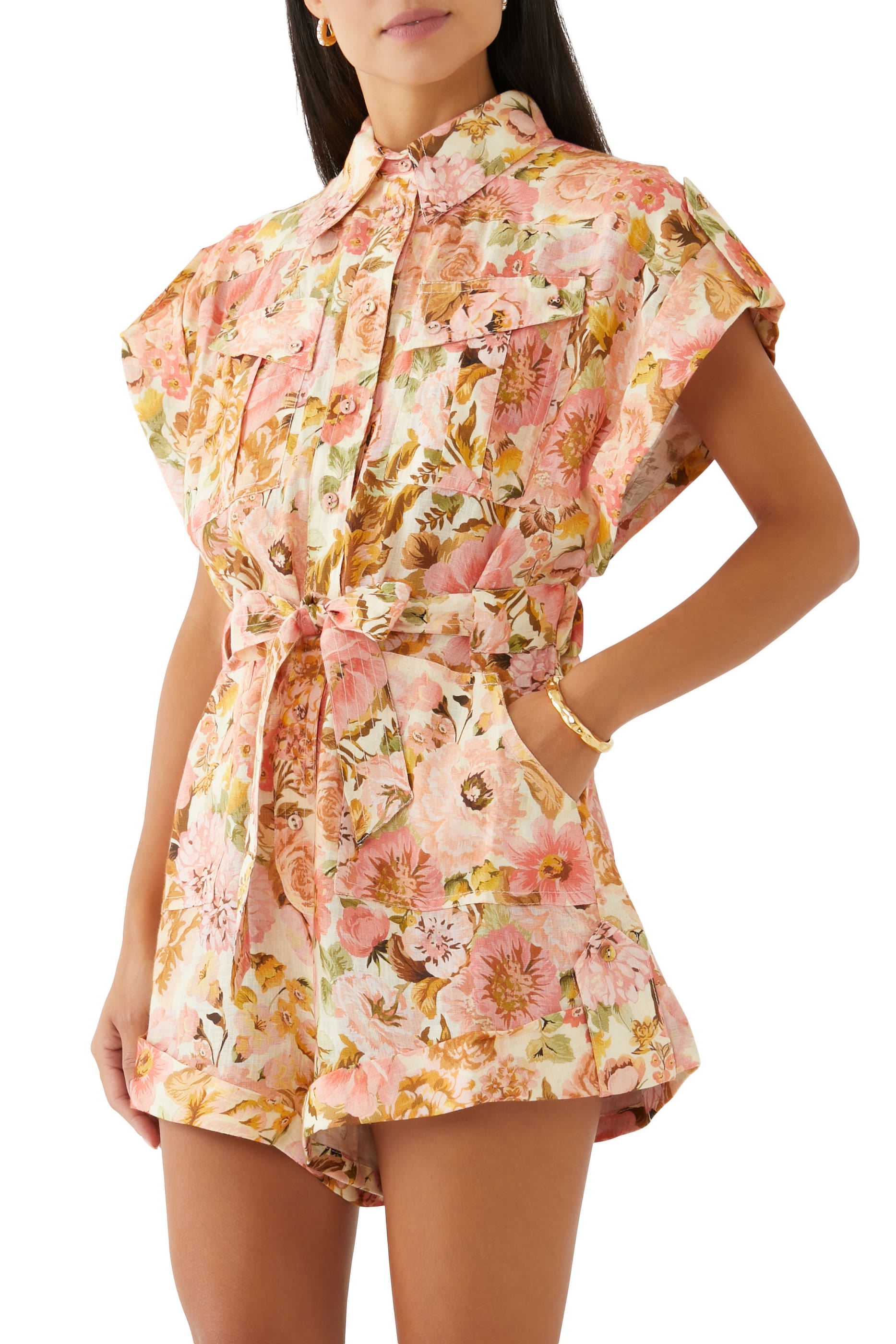 Floral Linen Romper