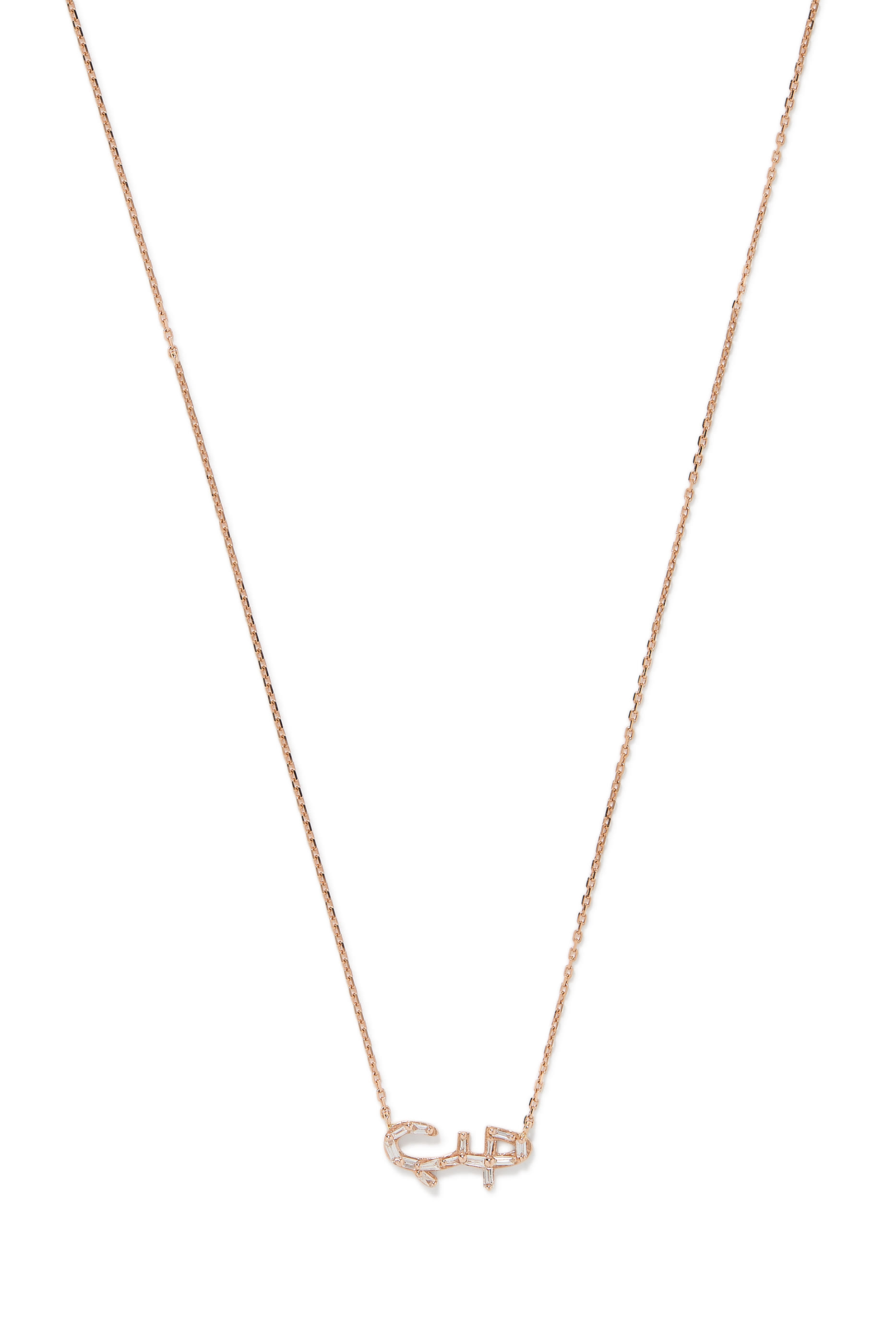 Hobb Love Necklace, 18k Pink Gold & Diamonds
