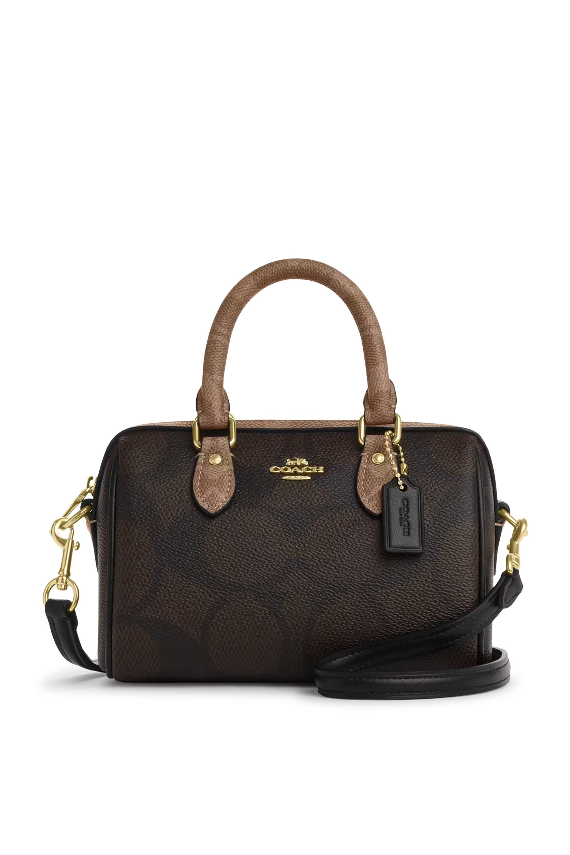 Mini Rowan Crossbody Bag in Blocked Signature Canvas