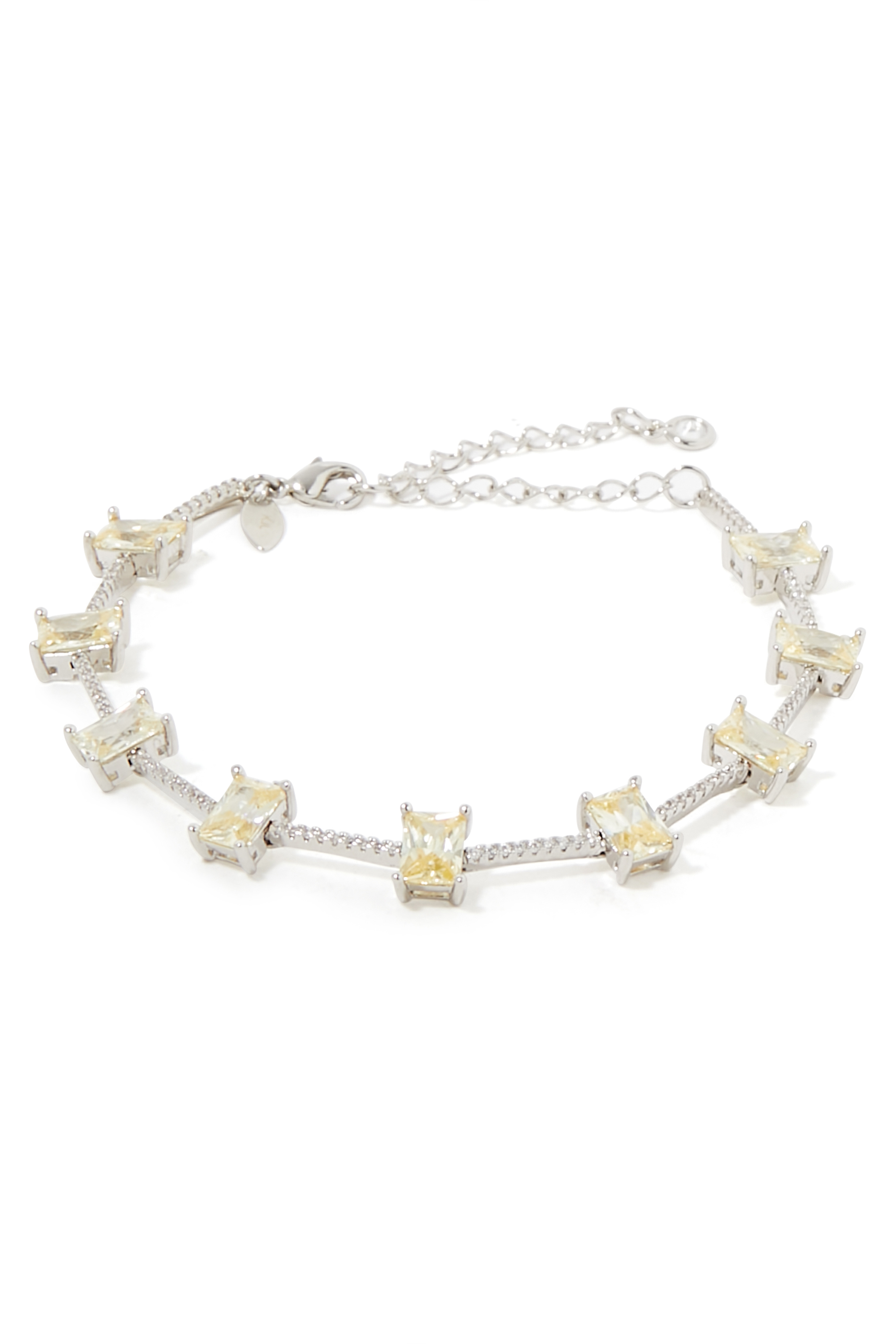 Horizontal Emerald Cut Station Bracelet