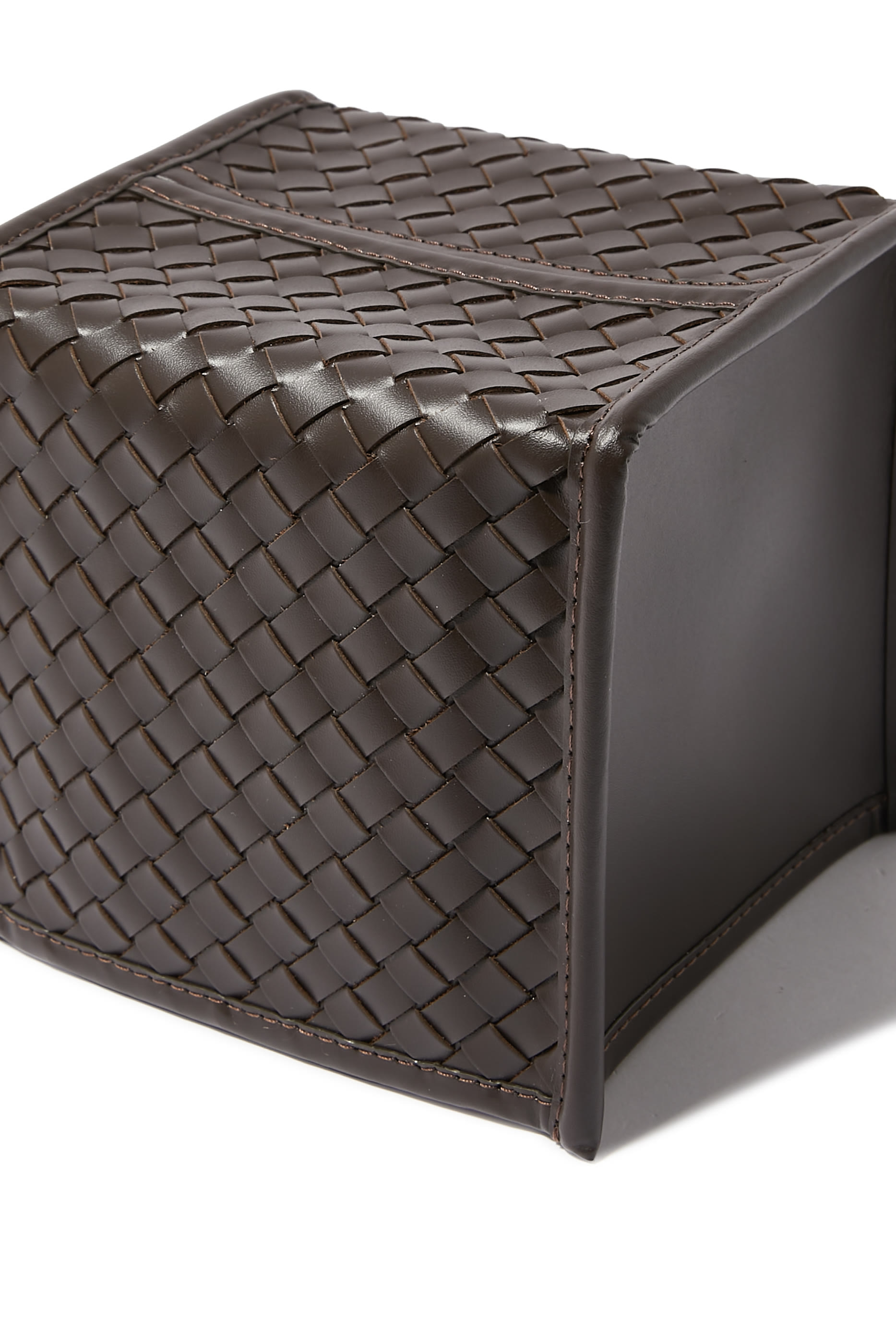 Hand Woven Leather Tissue Holder