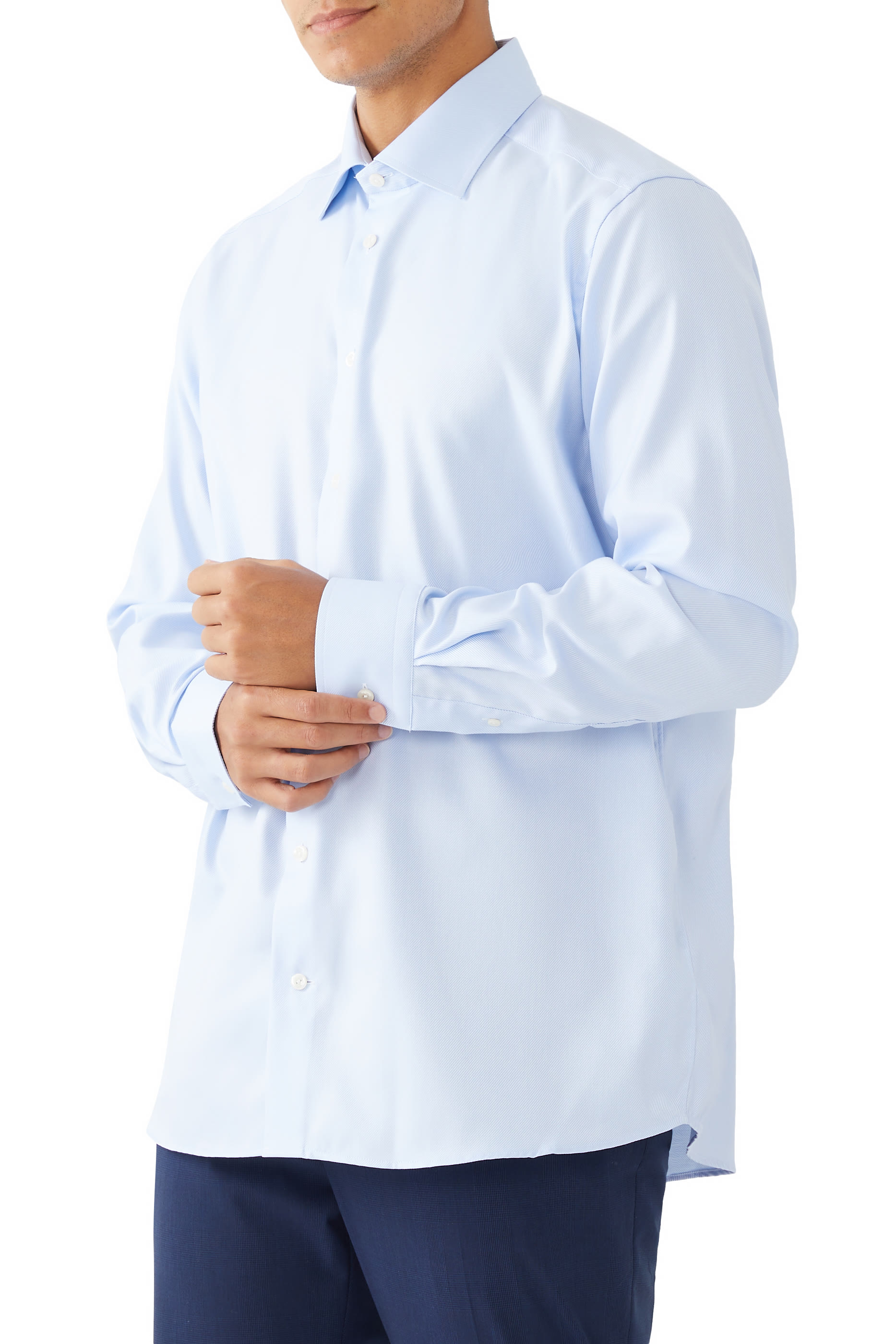 Solid Textured Twill Shirt