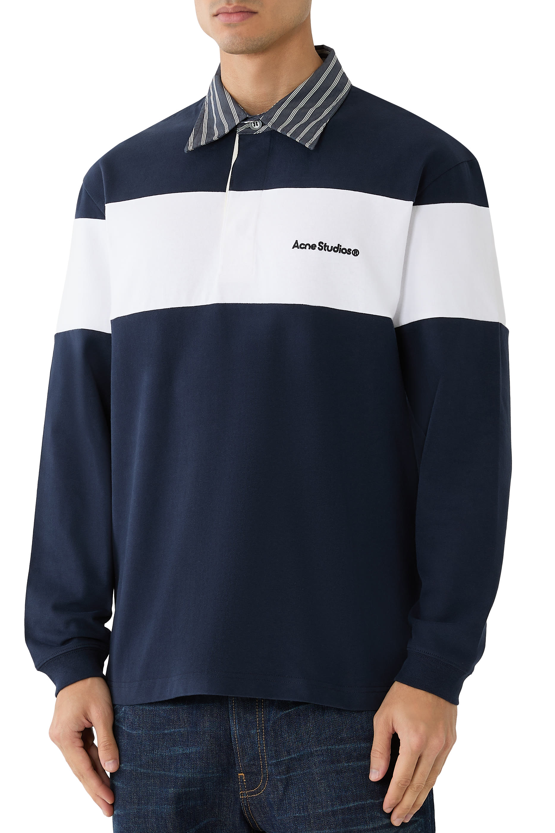 Striped Polo Sweatshirt 