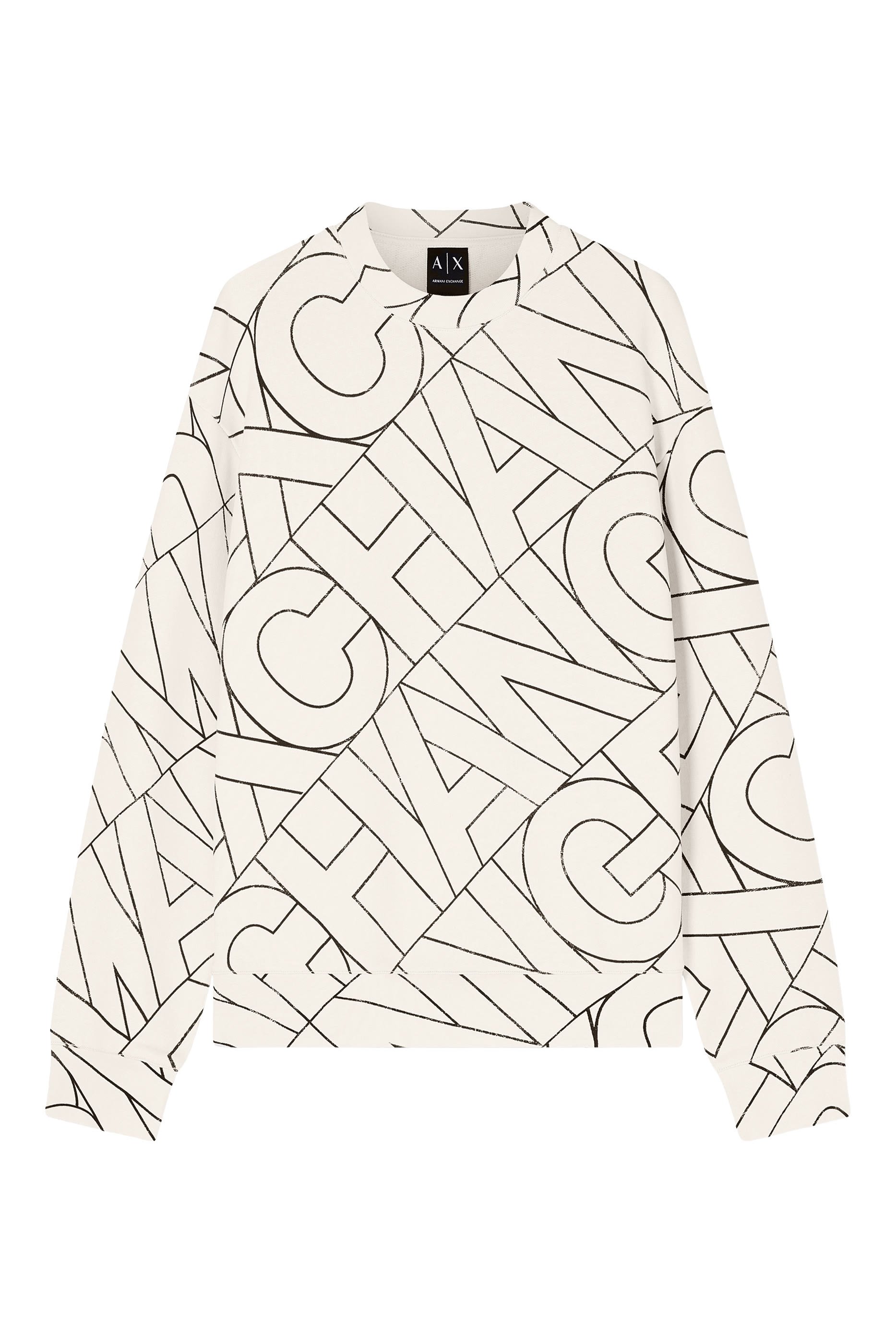 AX Logo All-Over Crew Neck Sweatshirt