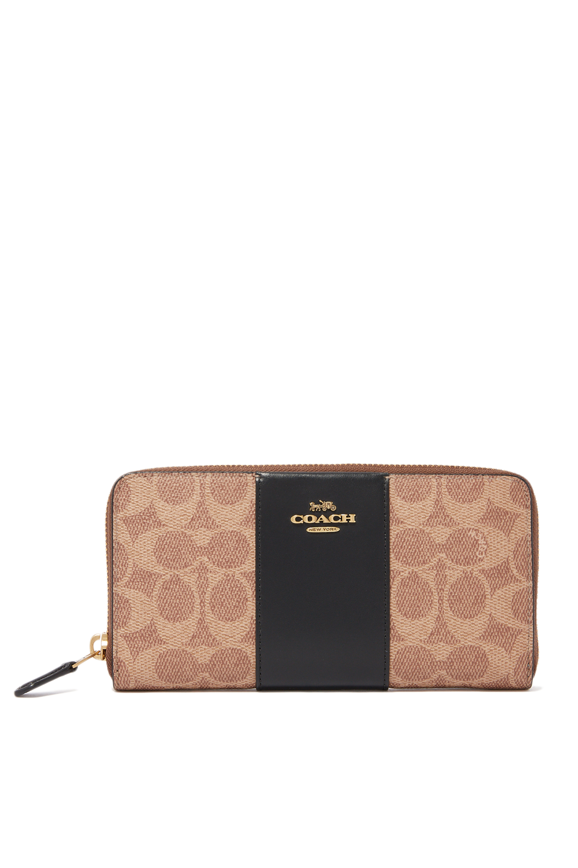 Color-Block Signature Accordion Zip Wallet