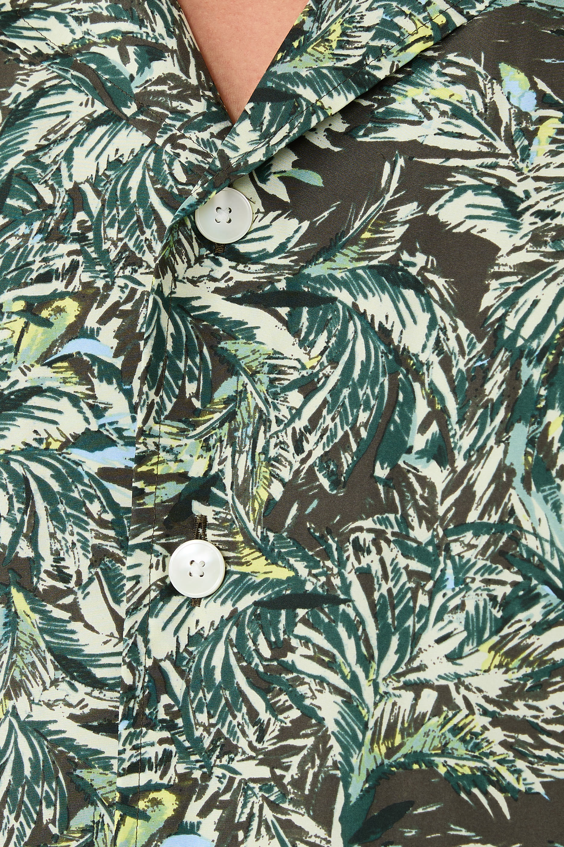 Printed Airy Silk Half-Sleeved Shirt 