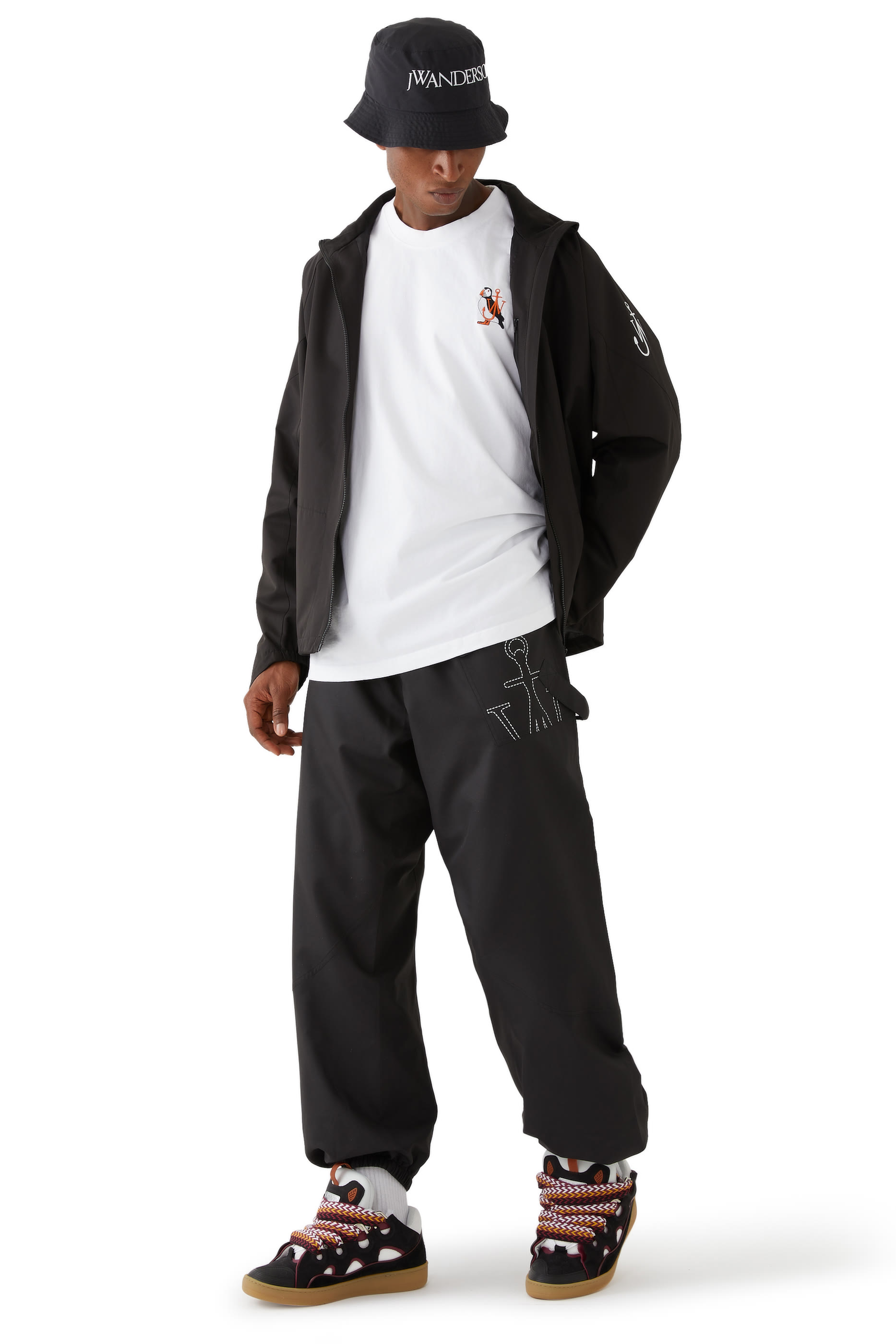 Twisted Joggers with Anchor Logo Embroidery