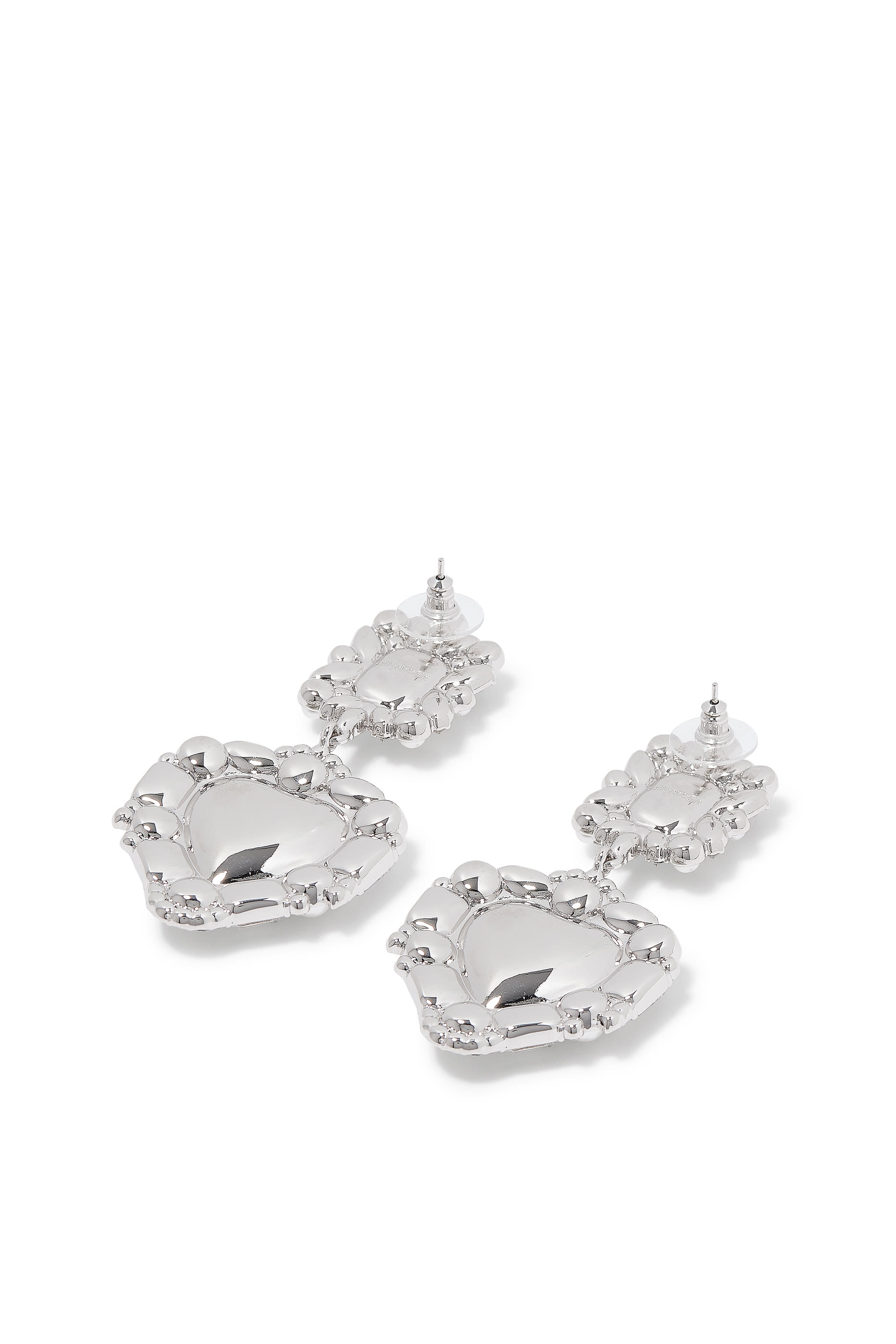 Crystal Pearl Tiered Heart Earrings