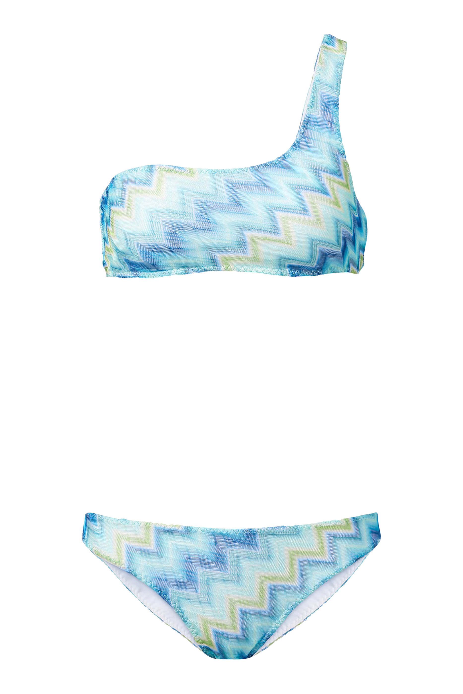 Zigzag One-Shoulder Bikini Set