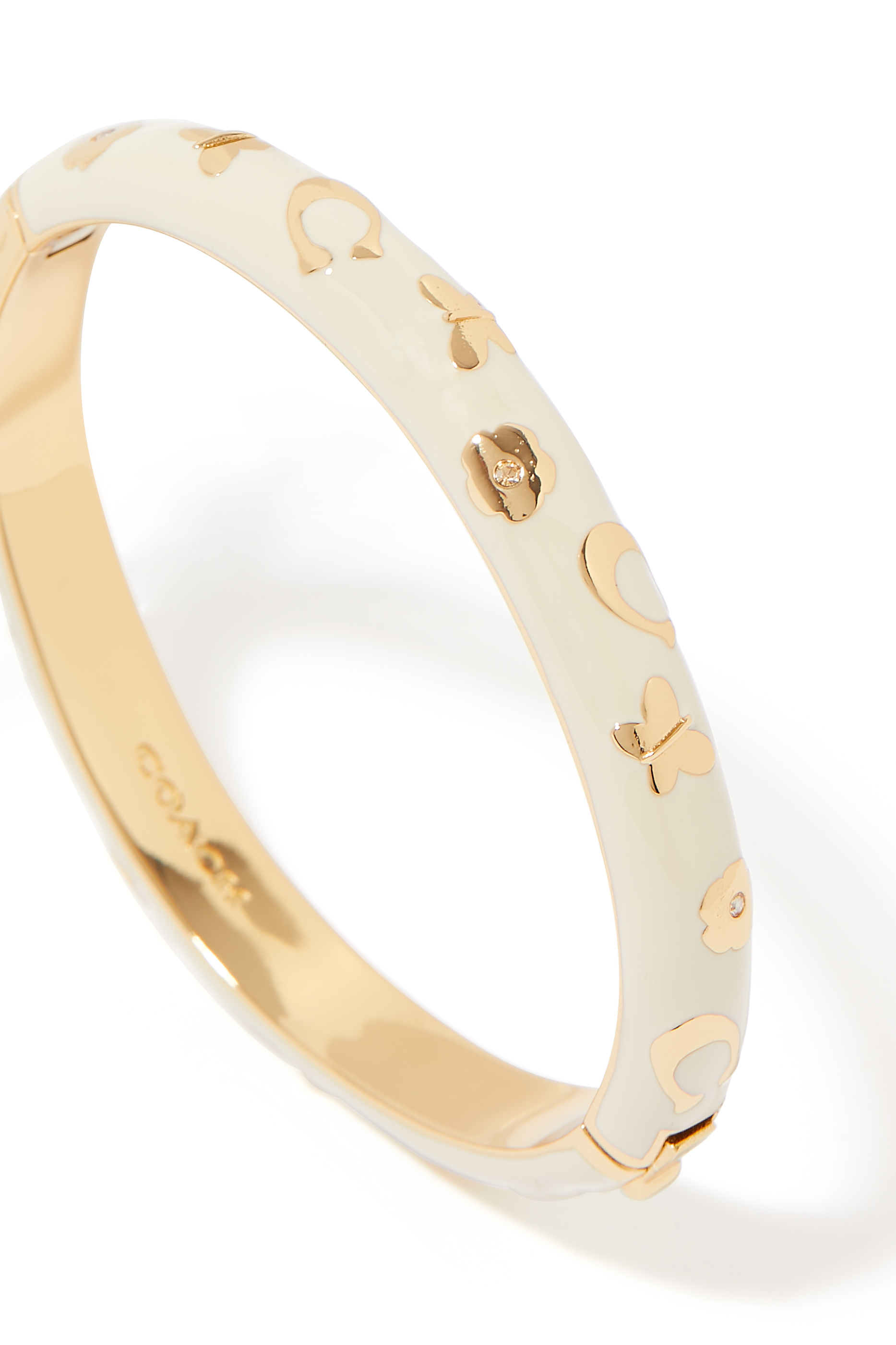 Enamel Floral Bangle Bracelet