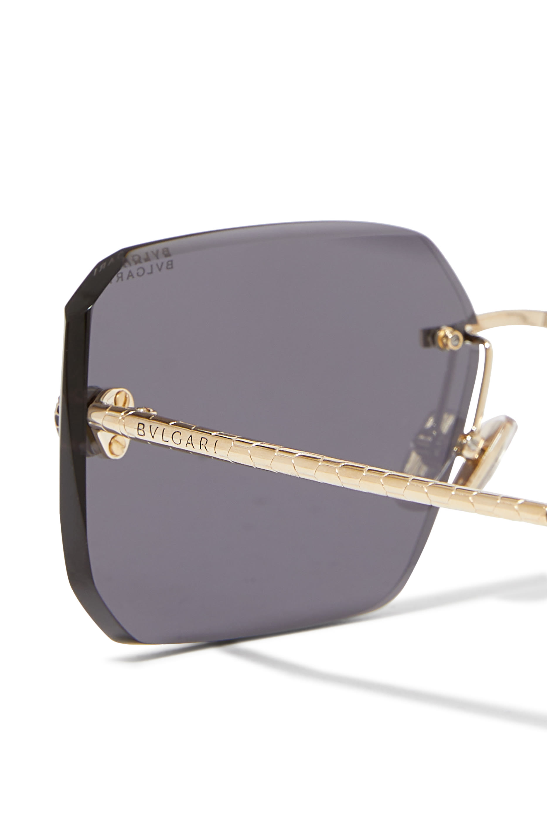 Serpenti Forever Gold Rectangular Sunglasses