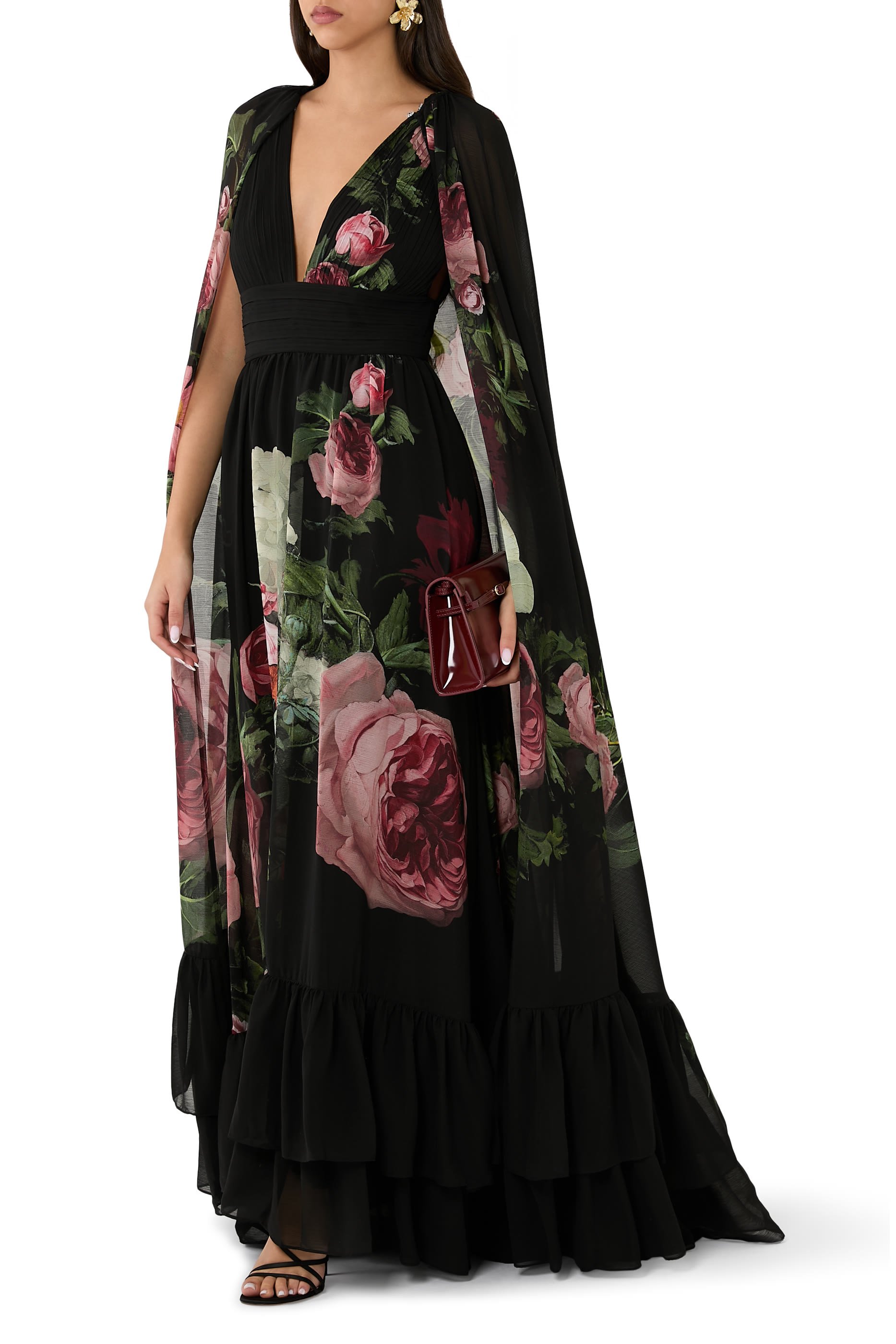 Roya Gown with Detachable Cape
