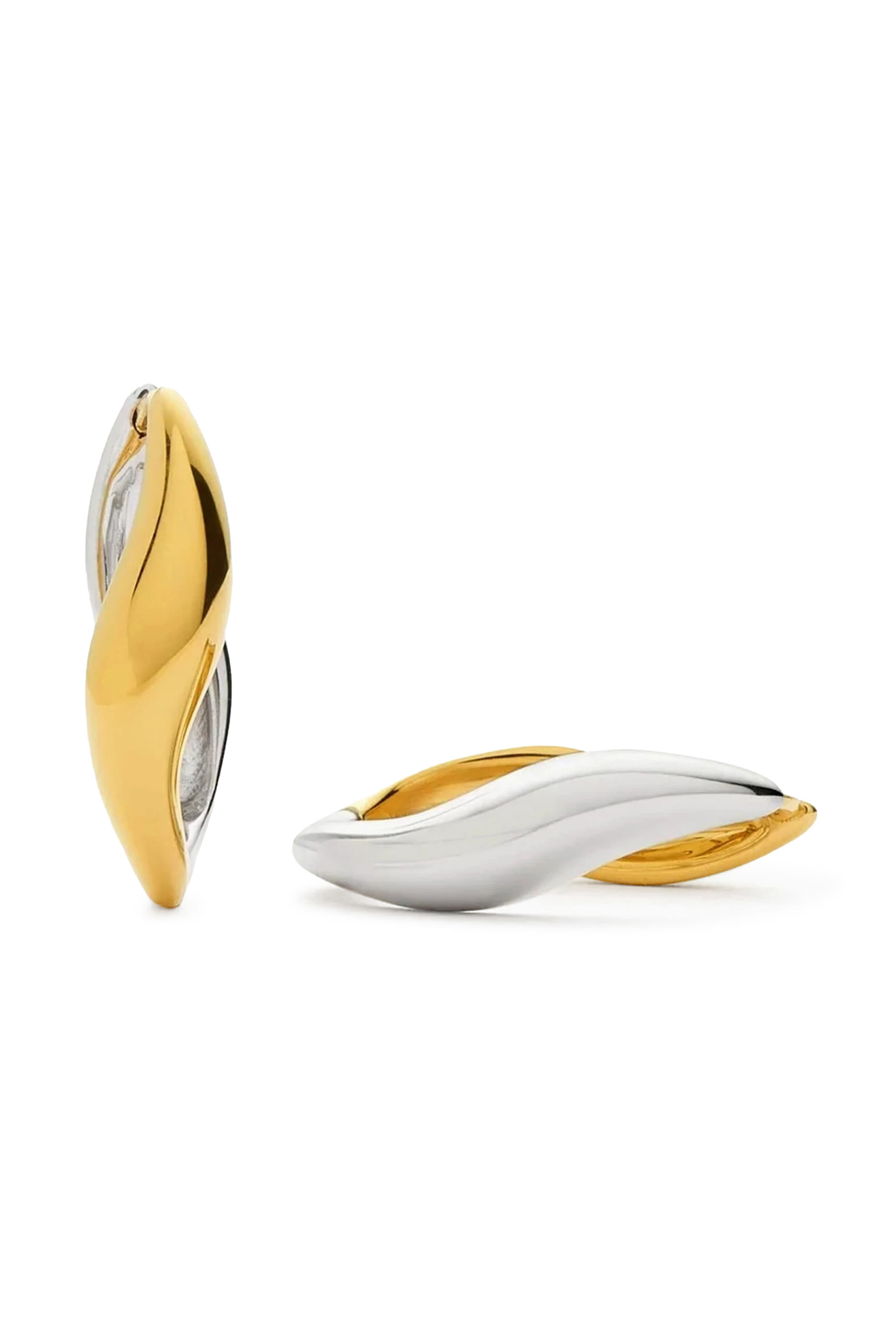 Savi Signature Small Hoop Earrings,  18ct Recycled Gold Plating & Rhodium Plating on Brass