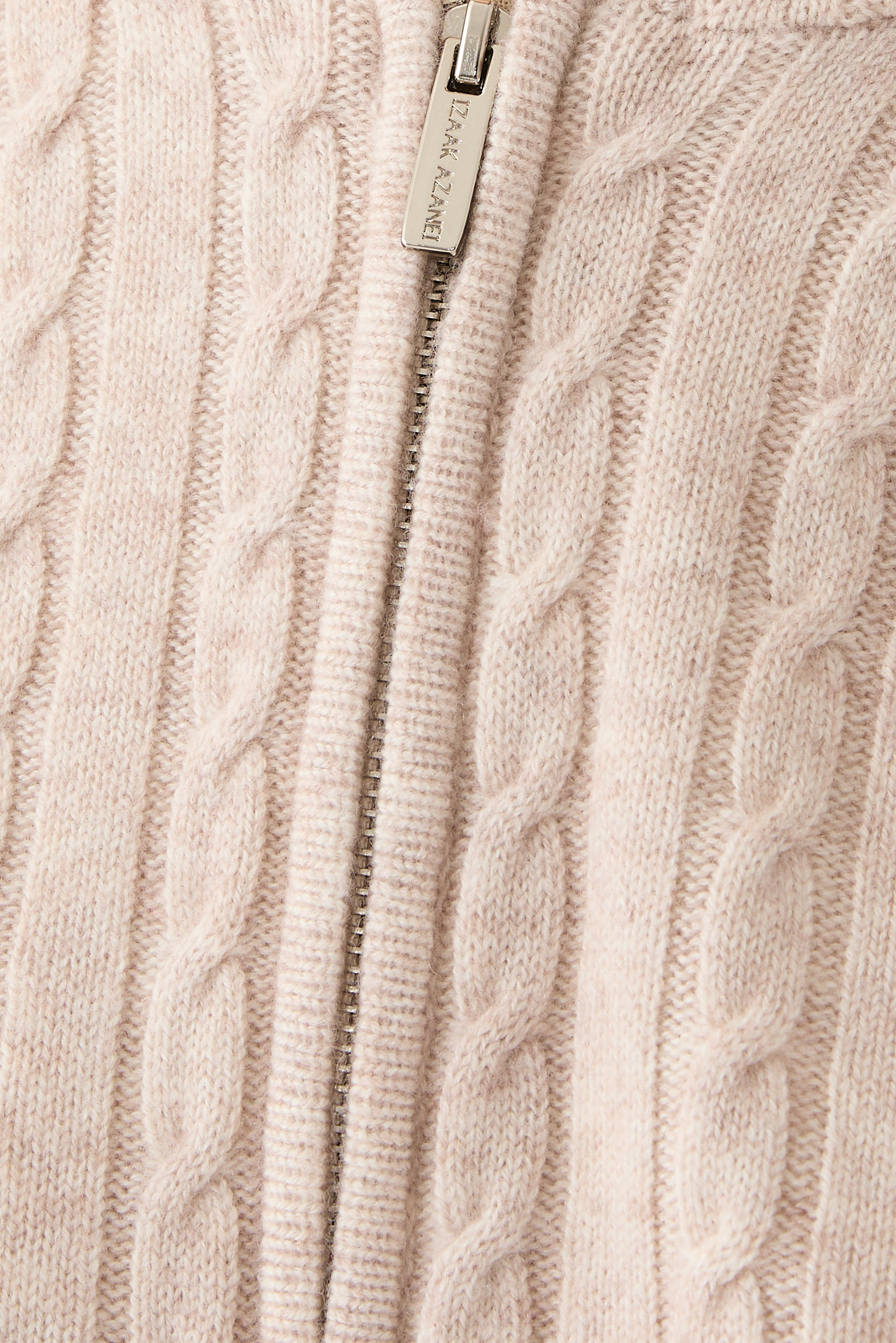 Cable-Knit Zip-Up Cardigan