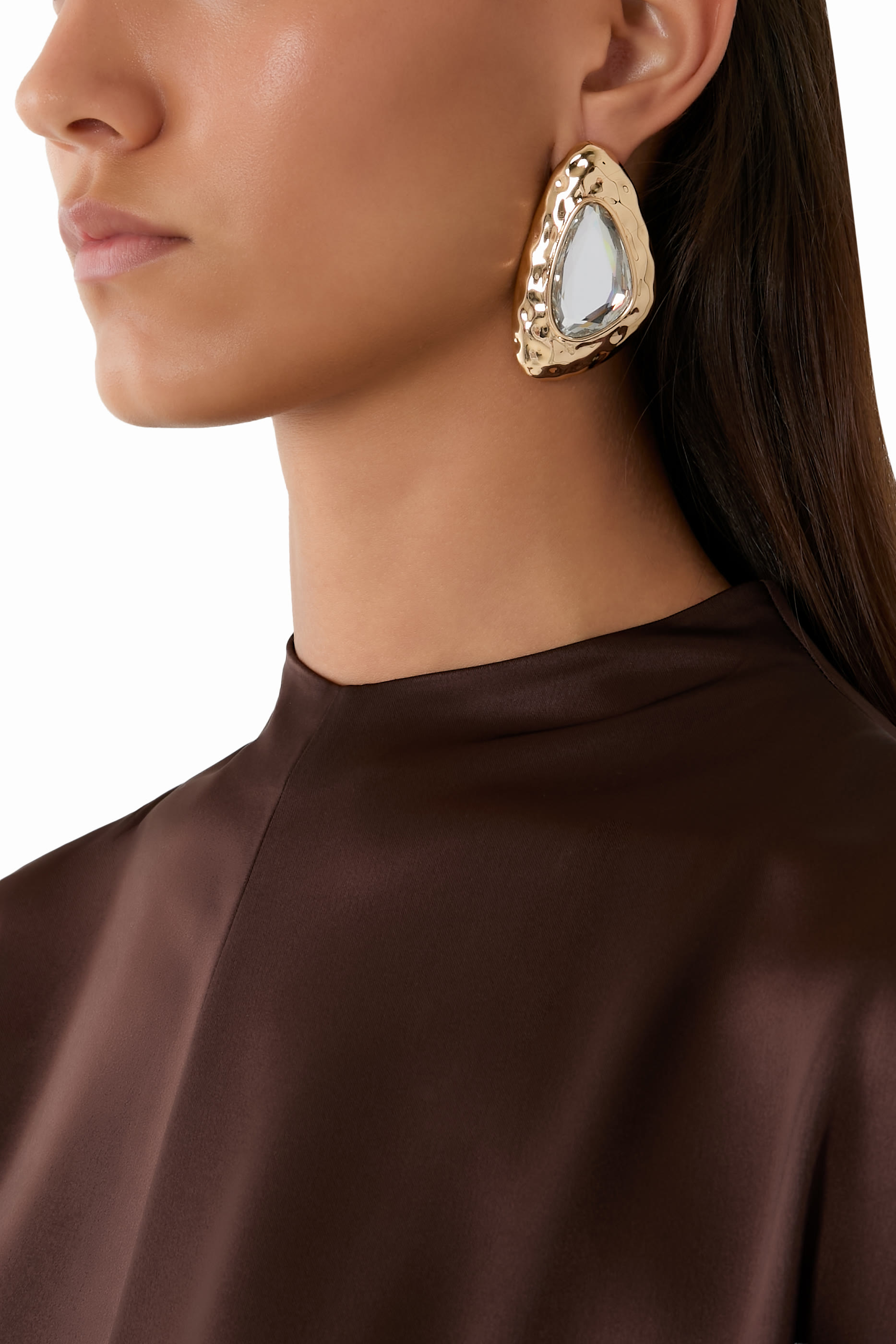 Hammered Crystal Earrings