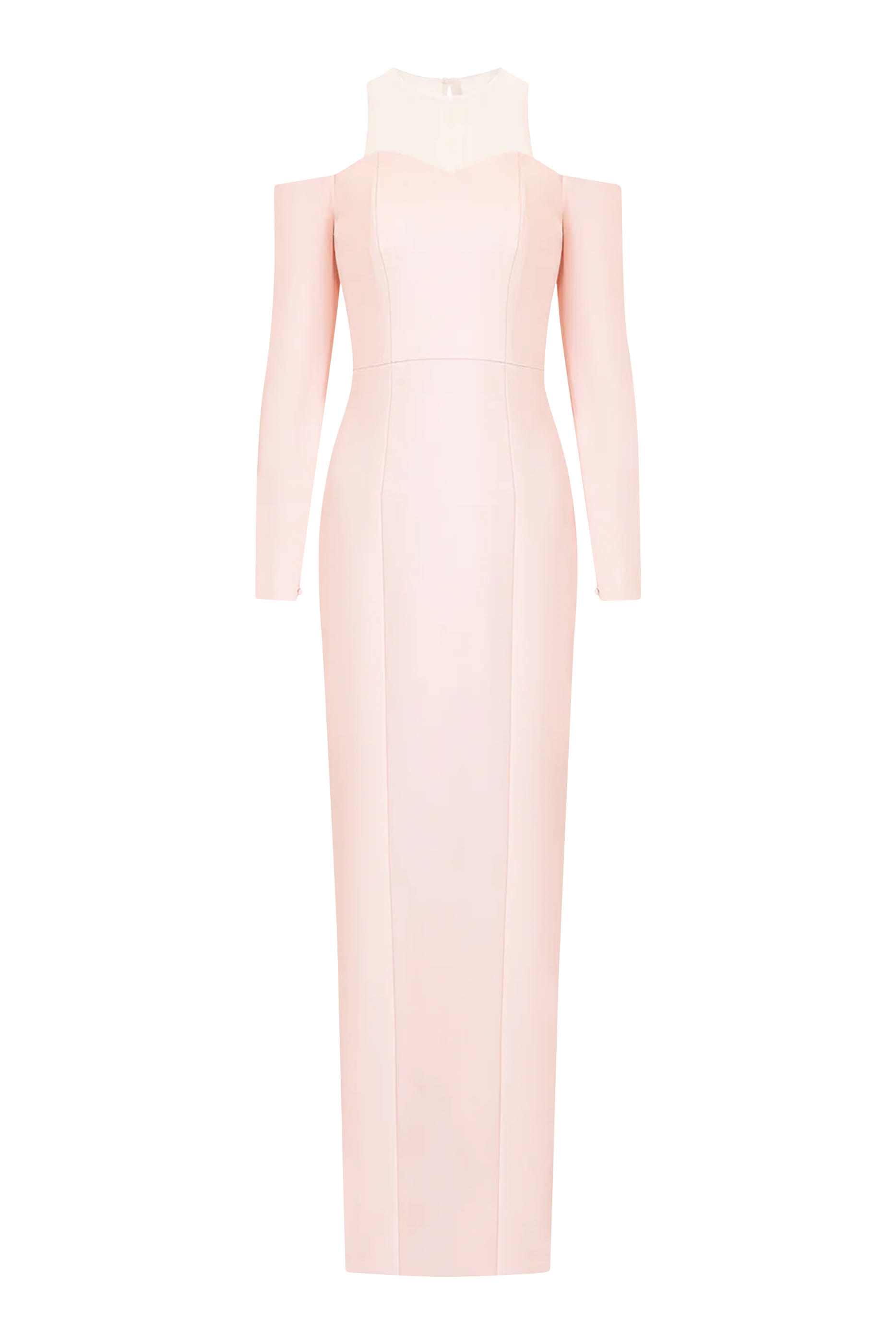 Off Shoulder Illusion Neckline Gown