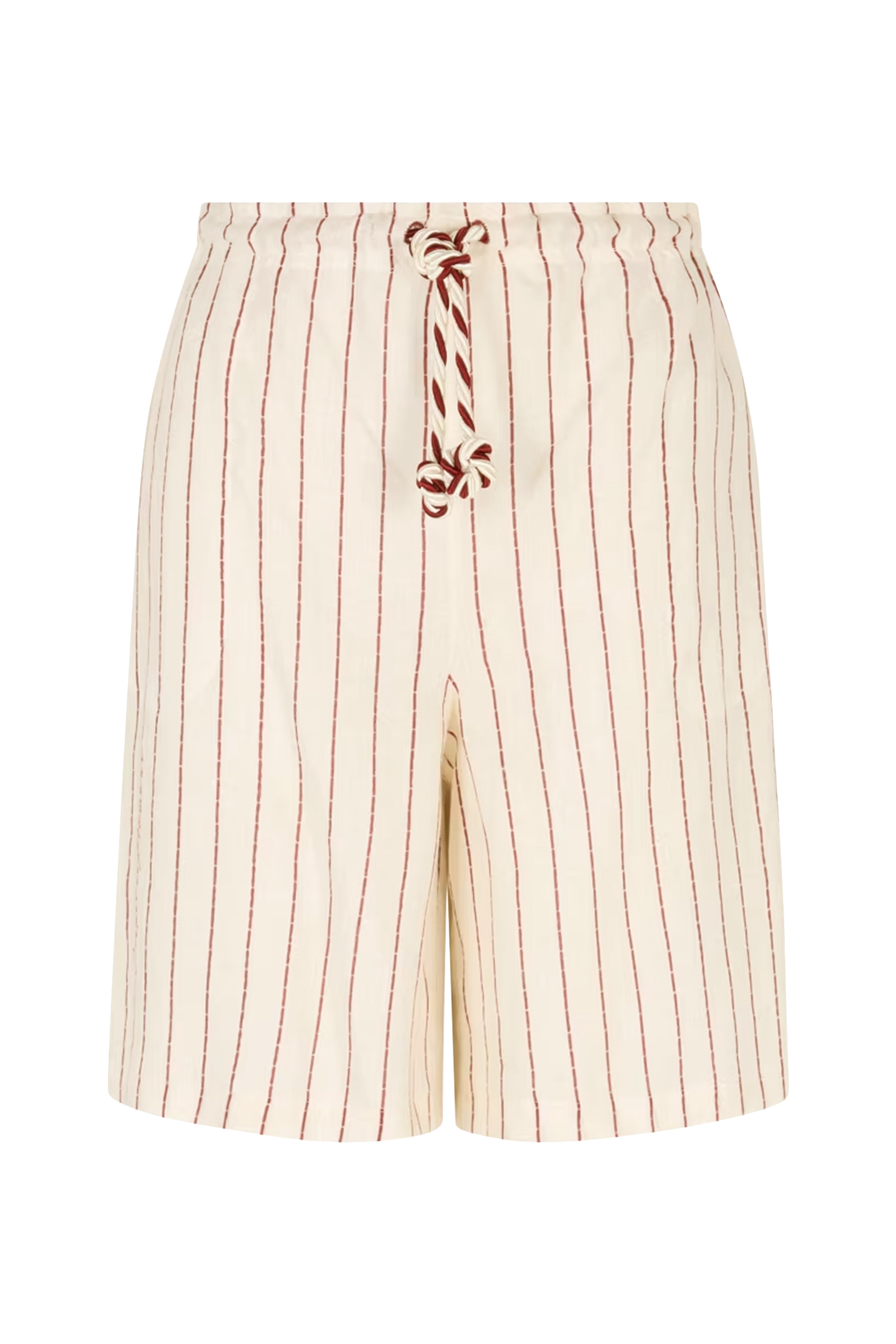 Resort Capsule Collection Pinstripe Linen Drawstring Bermuda Shorts 