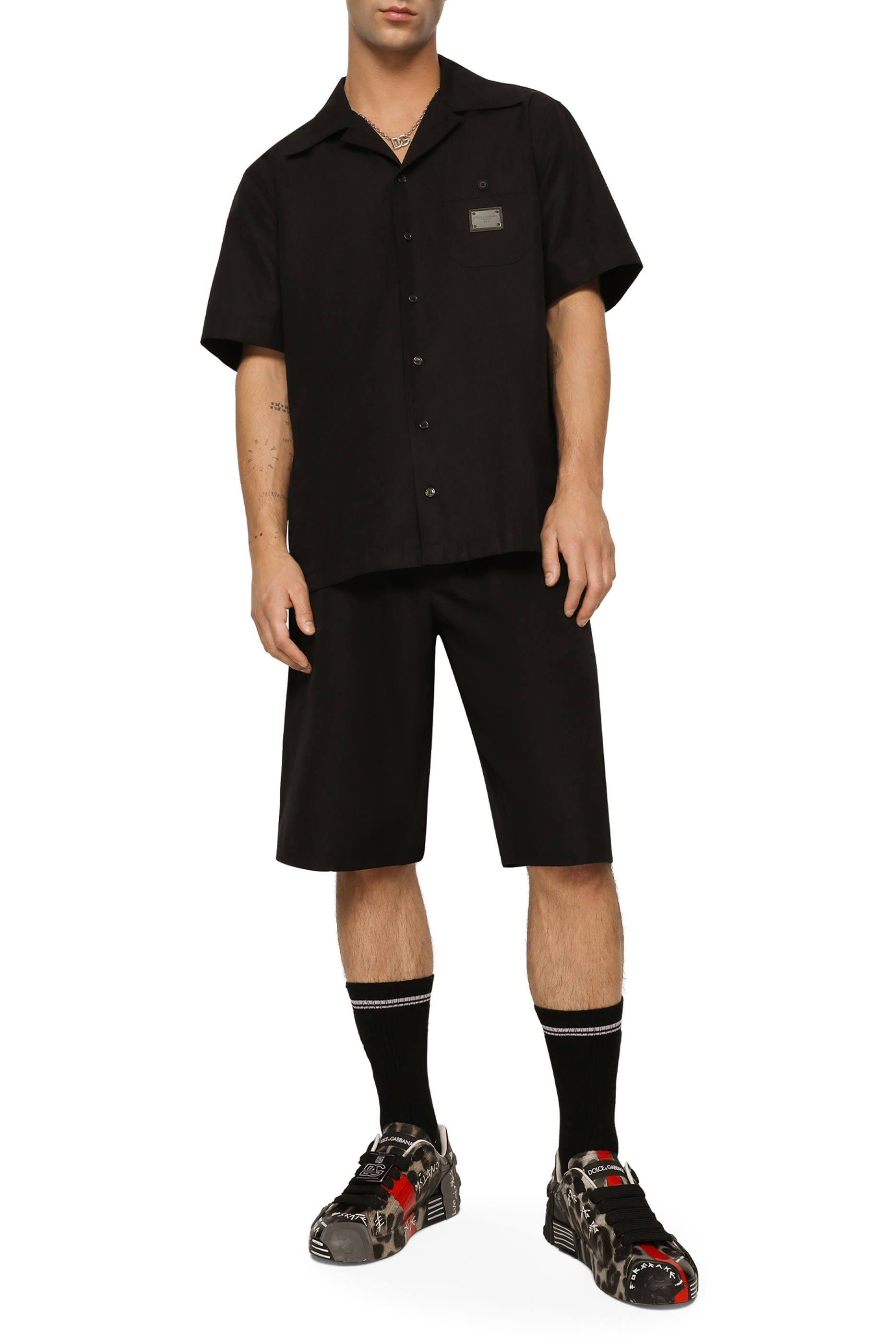 Logo Tag Cotton Hawaiian Shirt