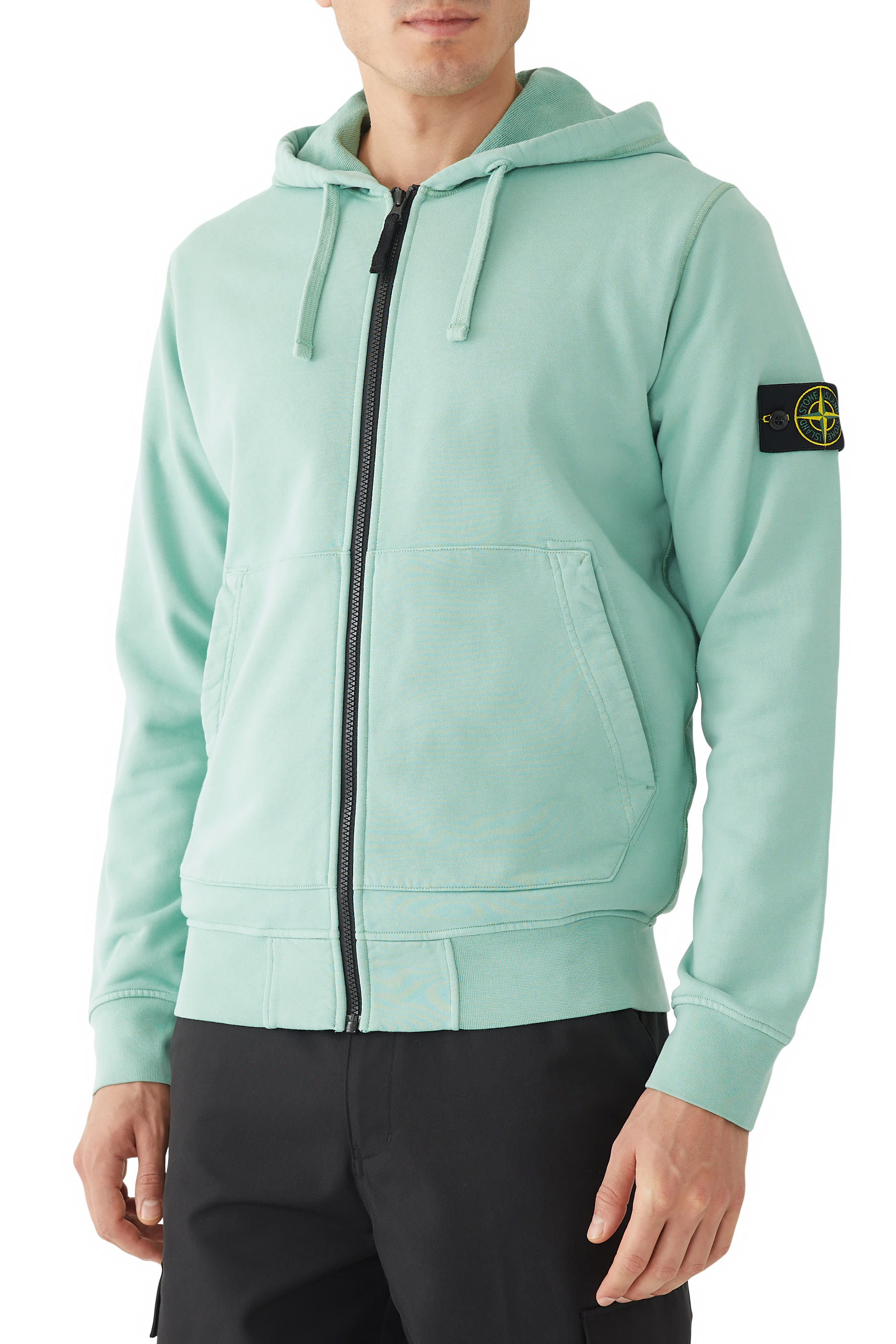 Logo Patch Zip-Fastening Hoodie