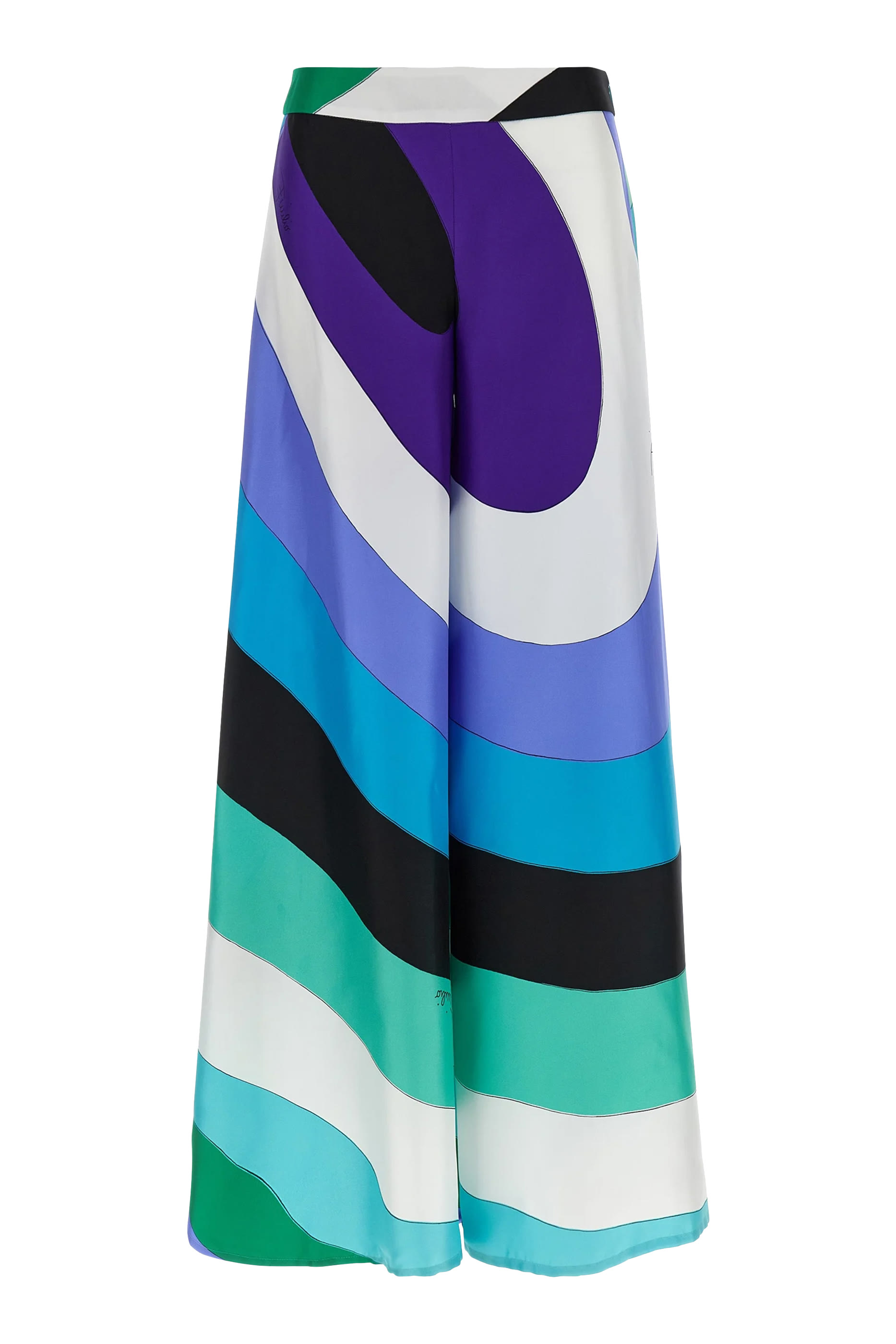 Iride Print Silk Twill Pants