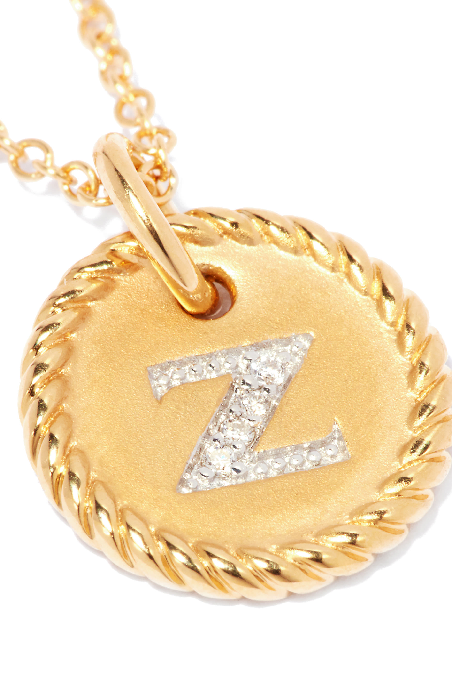 Z Initial Charm Necklace, 18k Yellow Gold & Diamonds