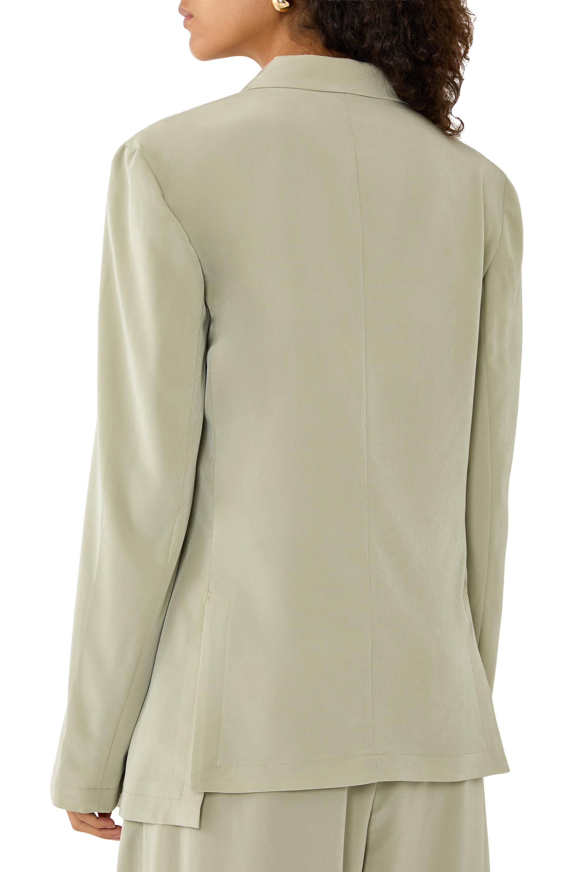 Relaxed Suiting Asymmetrical Wrap Blazer 