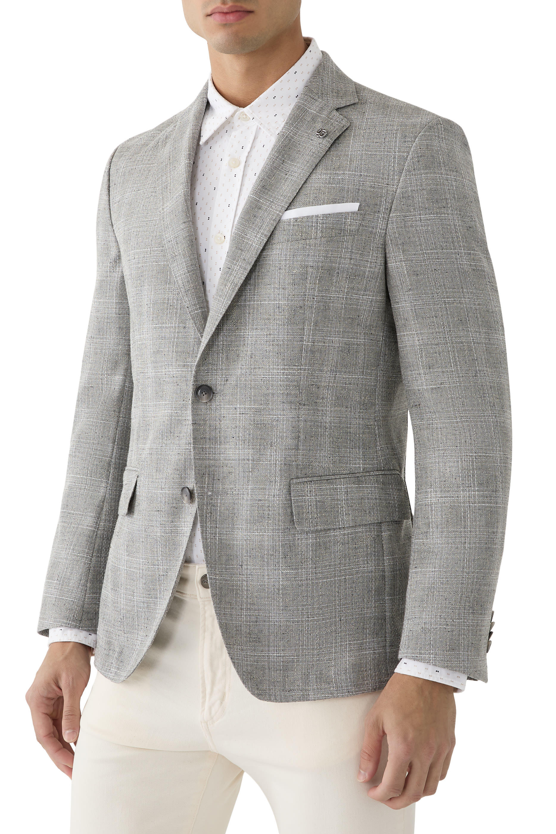 Micro-Patterned Slim Fit Blazer