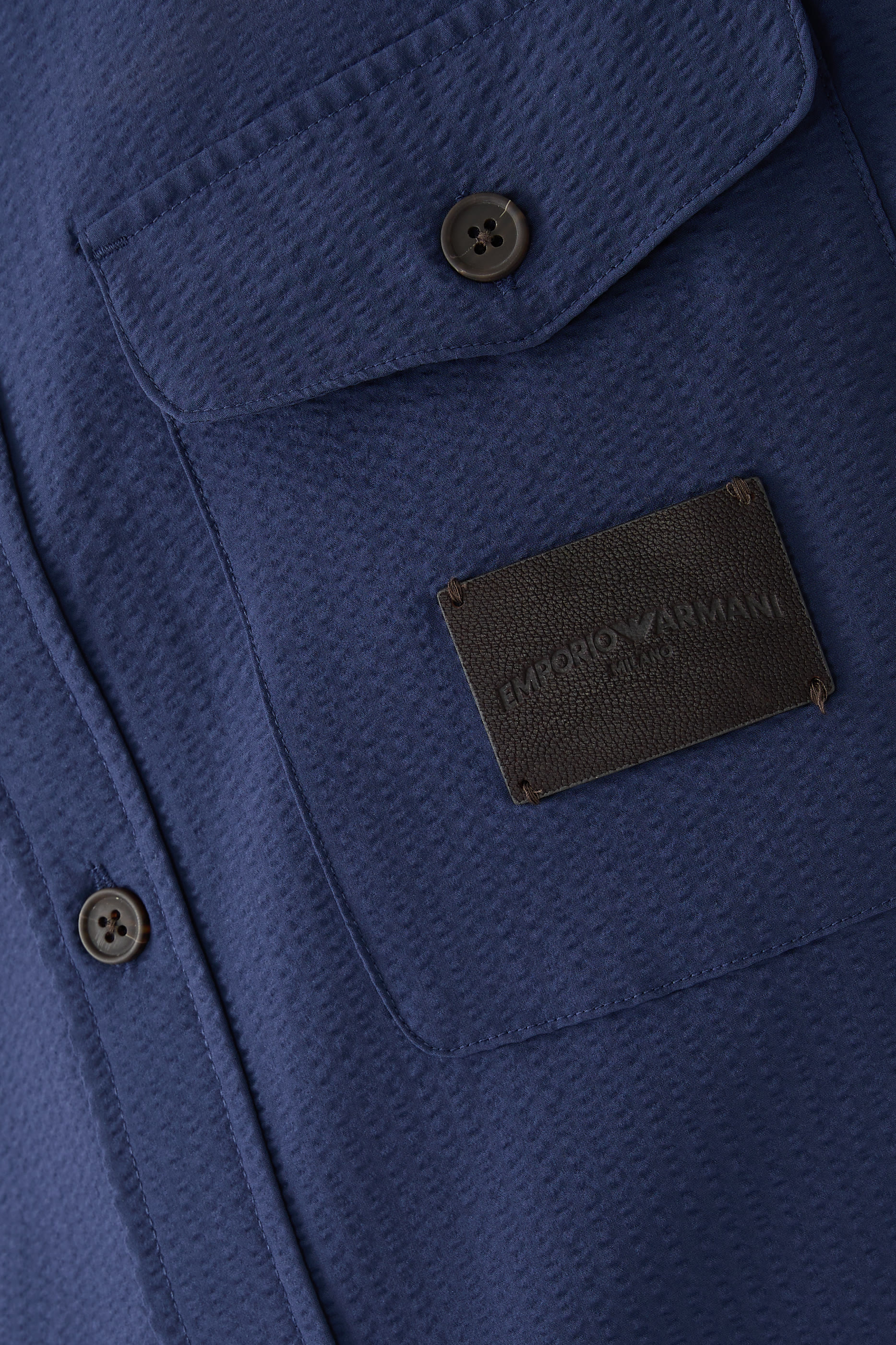 Logo Patch Seersucker Shirt