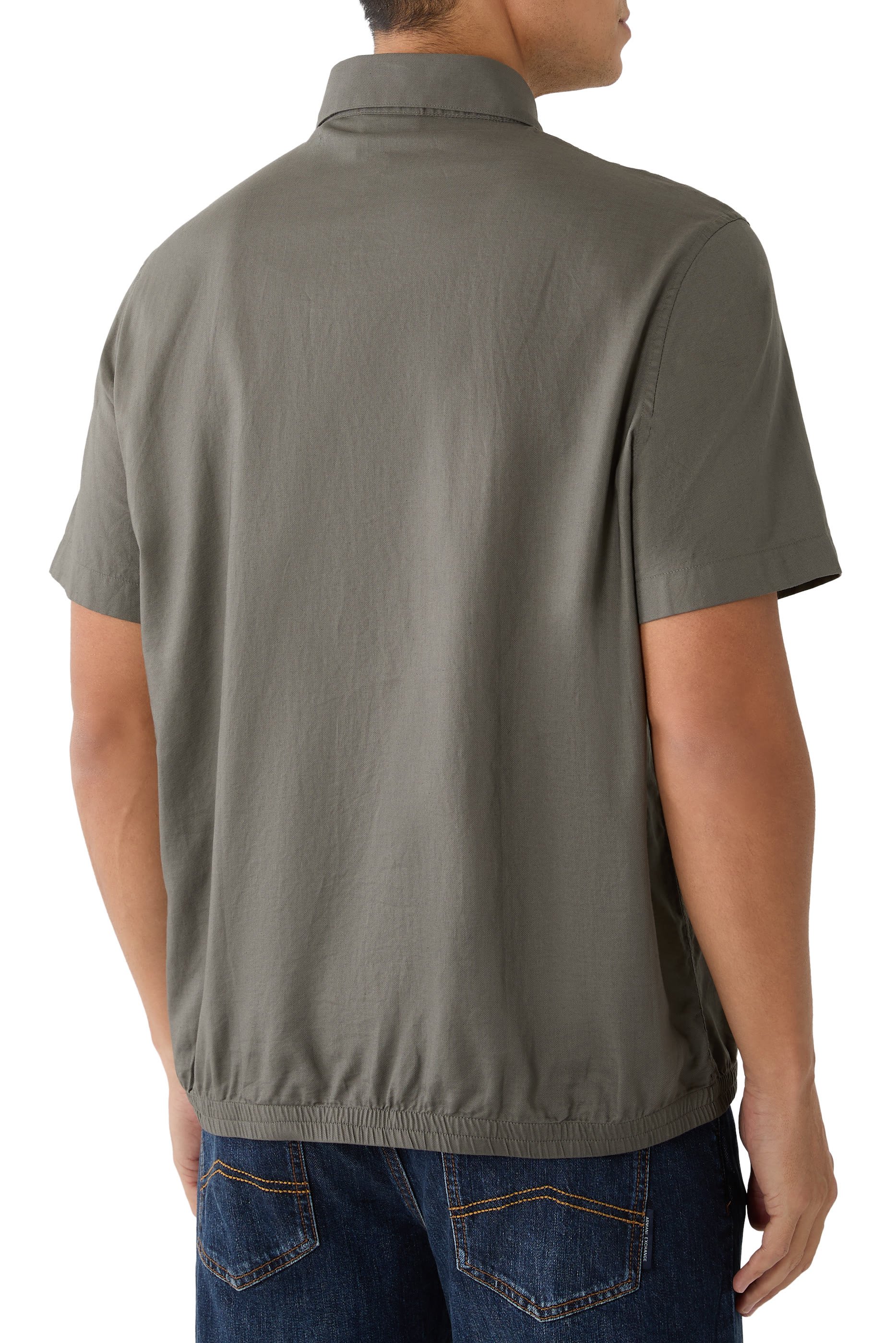 Button-Up Elasticated Hem Shirt