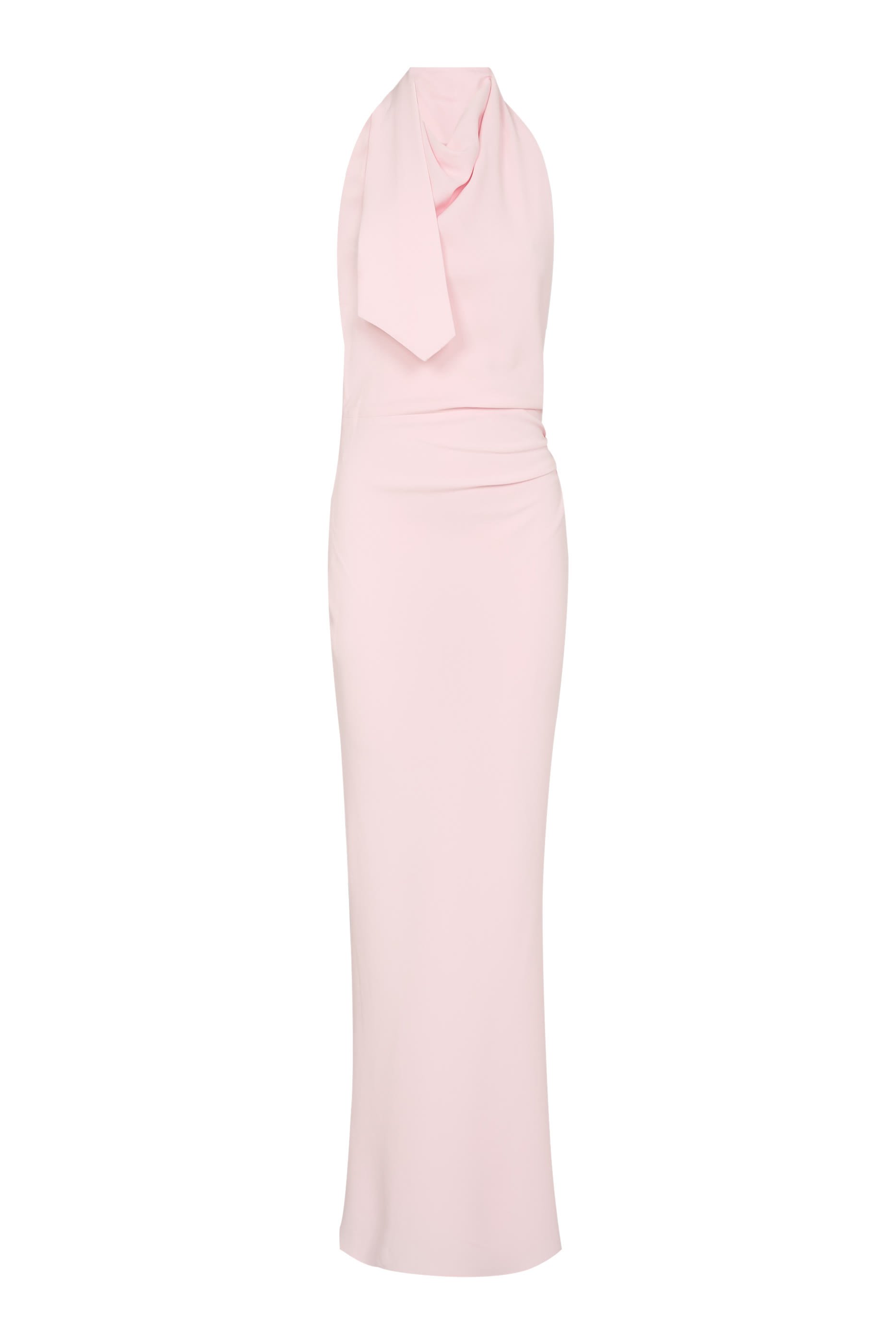 Crepe Halter Neck Maxi Dress