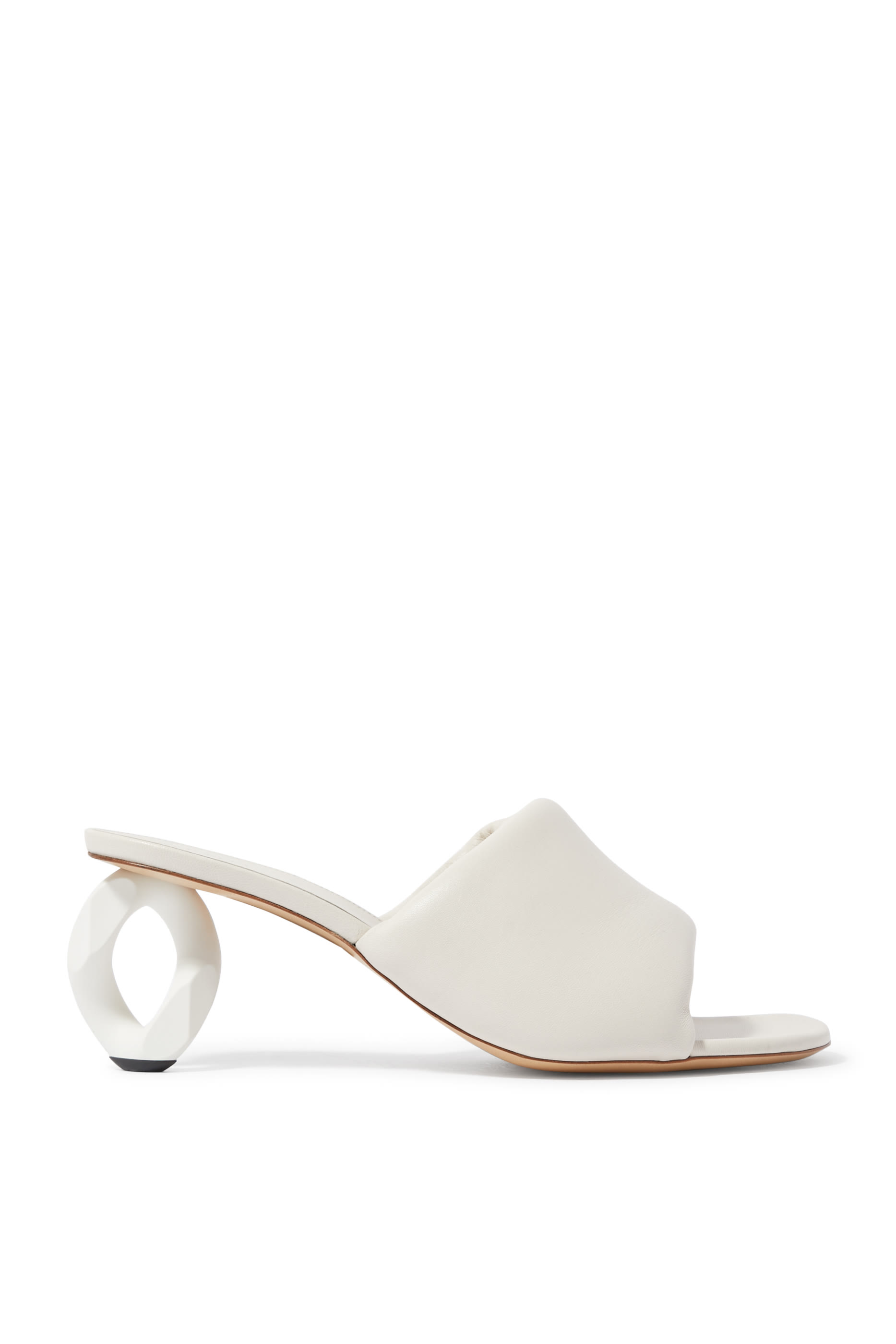 Chain Heel 80 Leather Mules