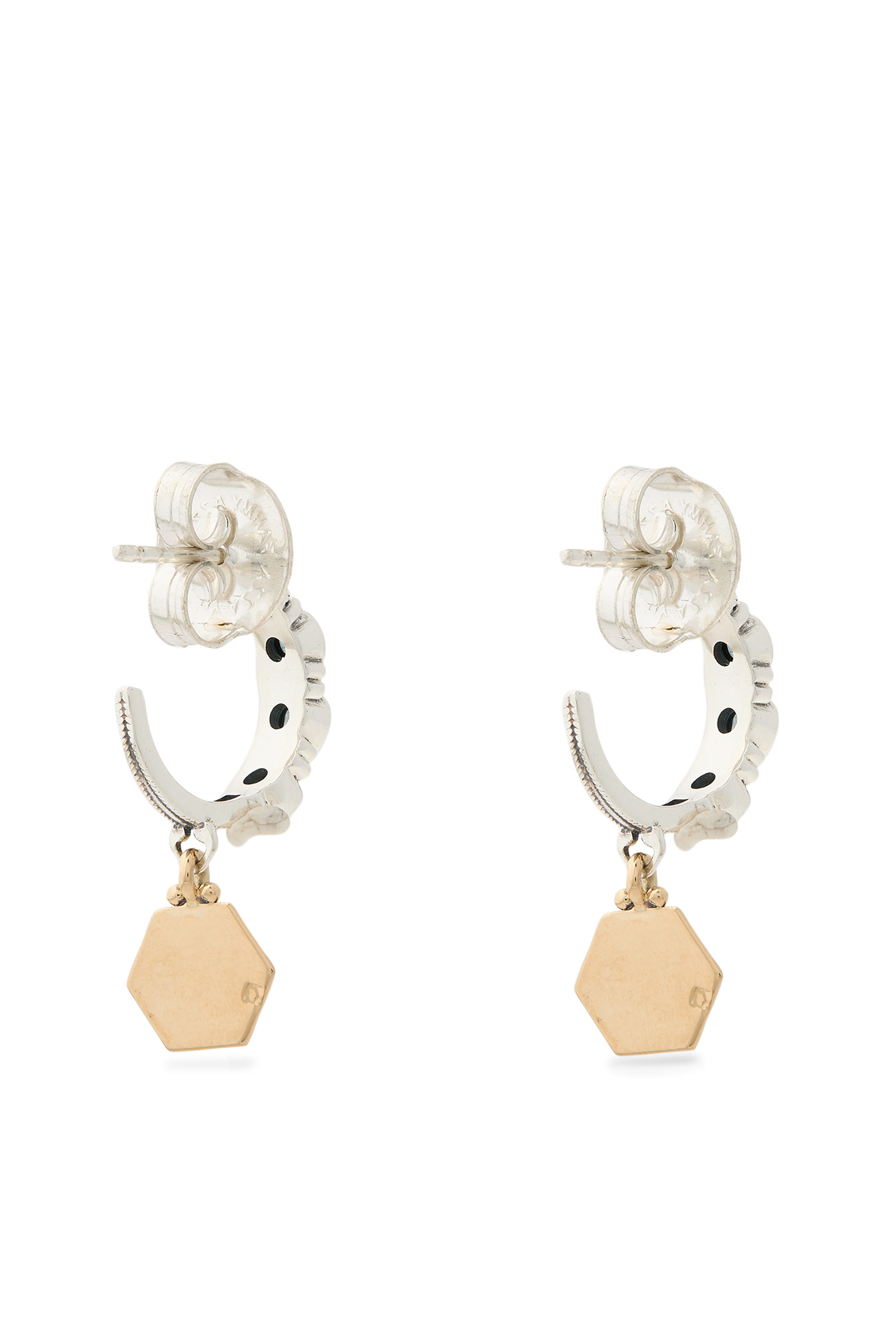 Prosperity & Blessings Hoops, 18K Gold and Sterling Silver & Pearls