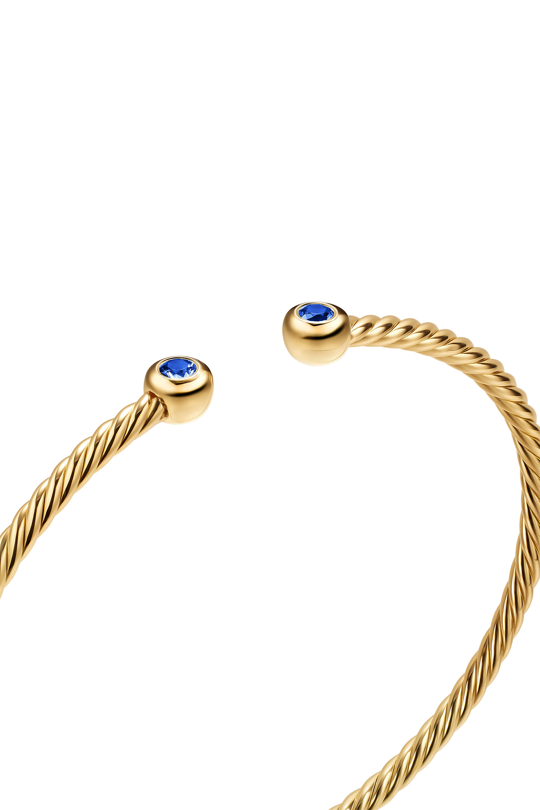 Micro Cablespira&reg; Flex Round Bracelet, 18k Yellow Gold & Sapphire