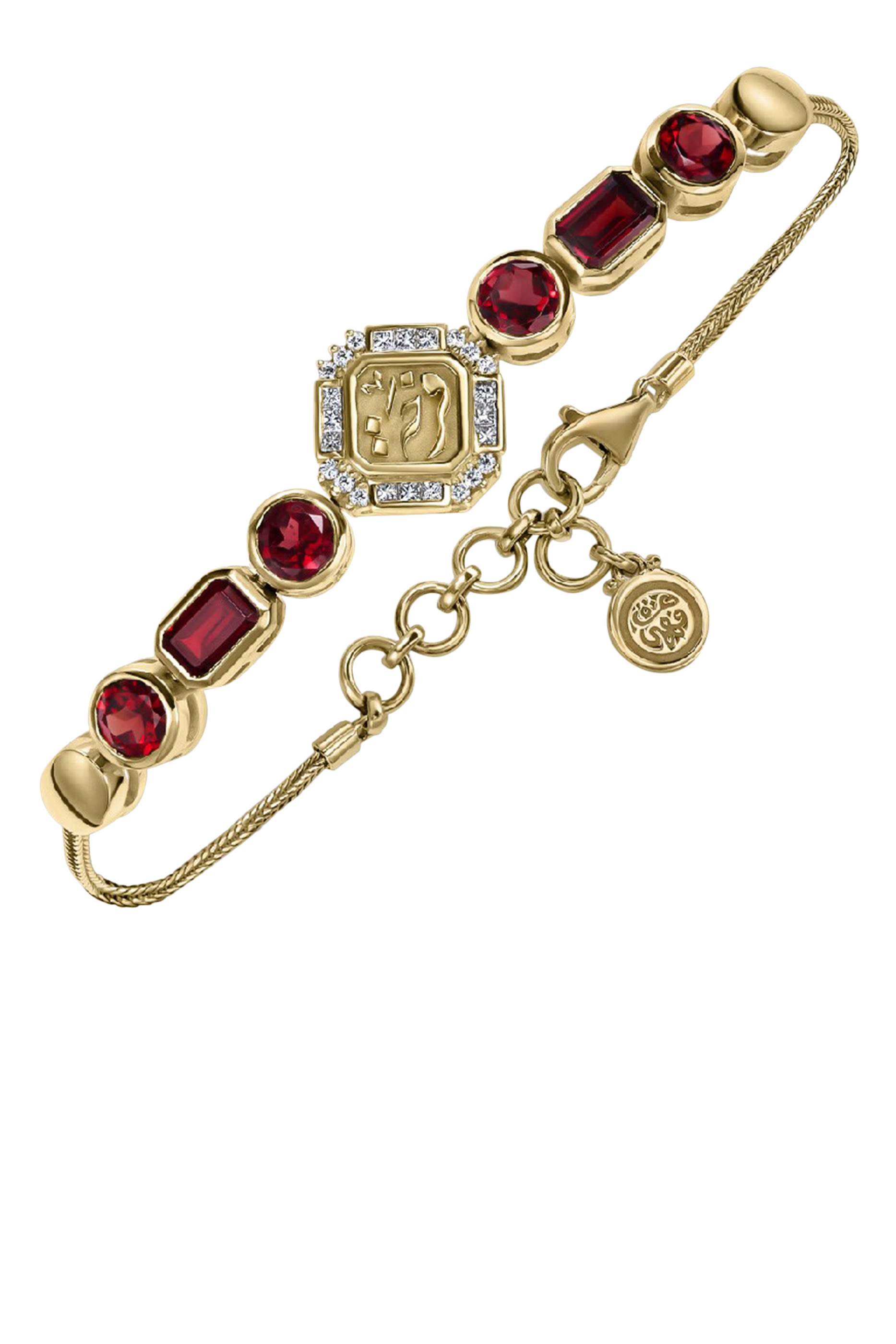 Scripts of Joy Bracelet, 18k Yellow Gold with Diamonds & Amethyst