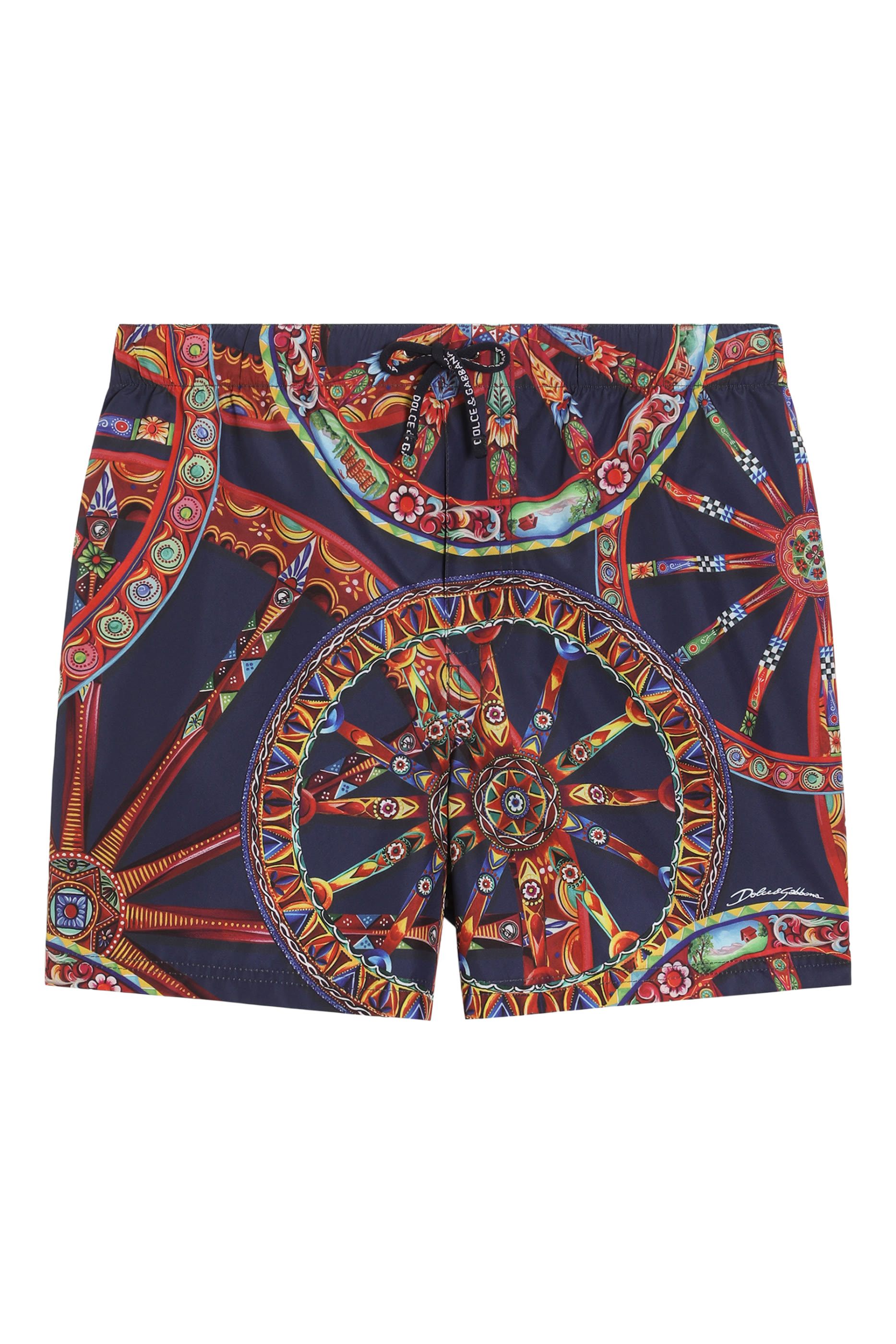 Kids Carretto-Print Swim Boxer Shorts