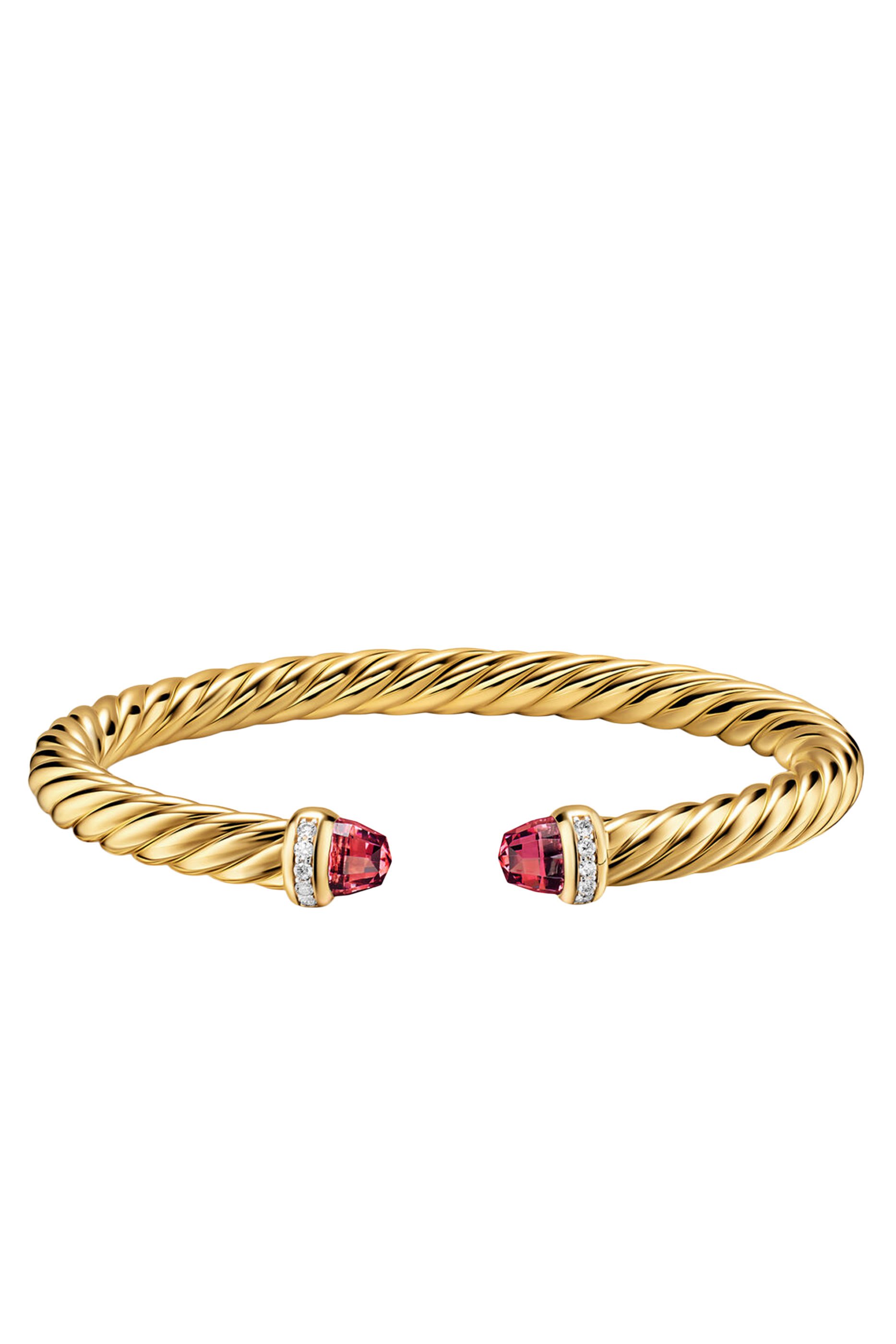 Cablespira&reg; Flex Bracelet, 18K Yellow Gold, Rhodolite Garnet & Diamonds