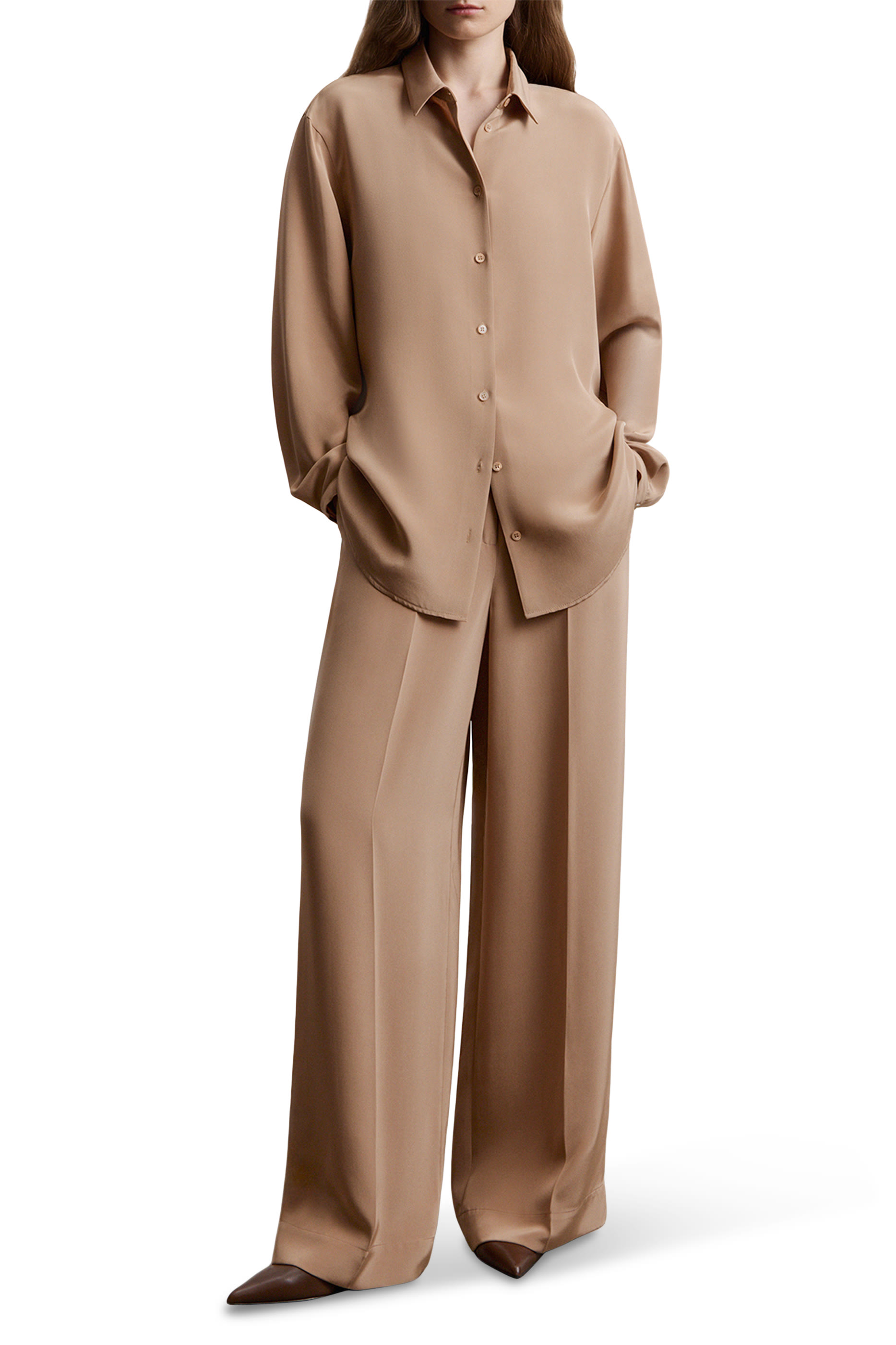  Relaxed Mulberry Silk Trousers 