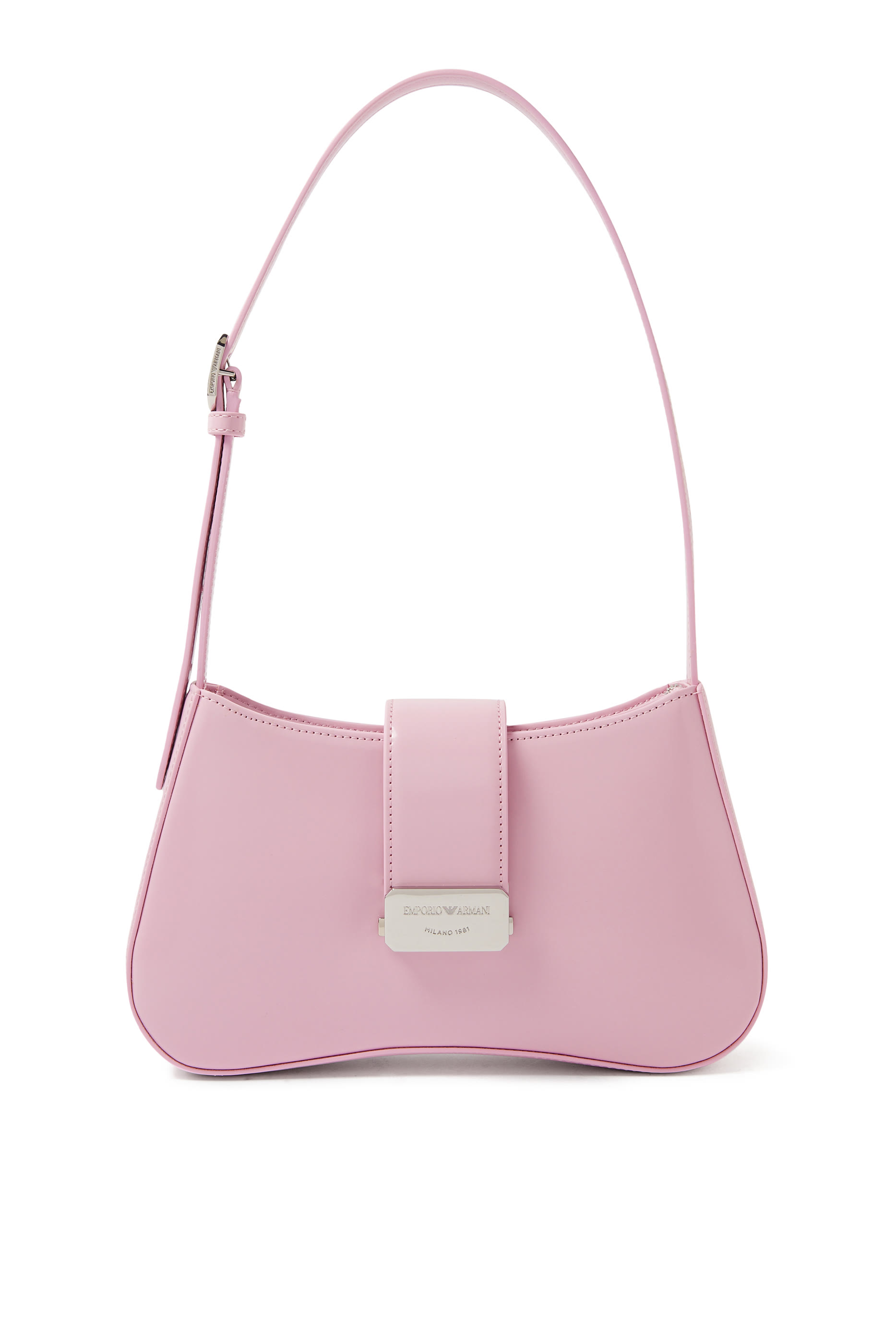 Hobo Shoulder Bag with Logo Buckle